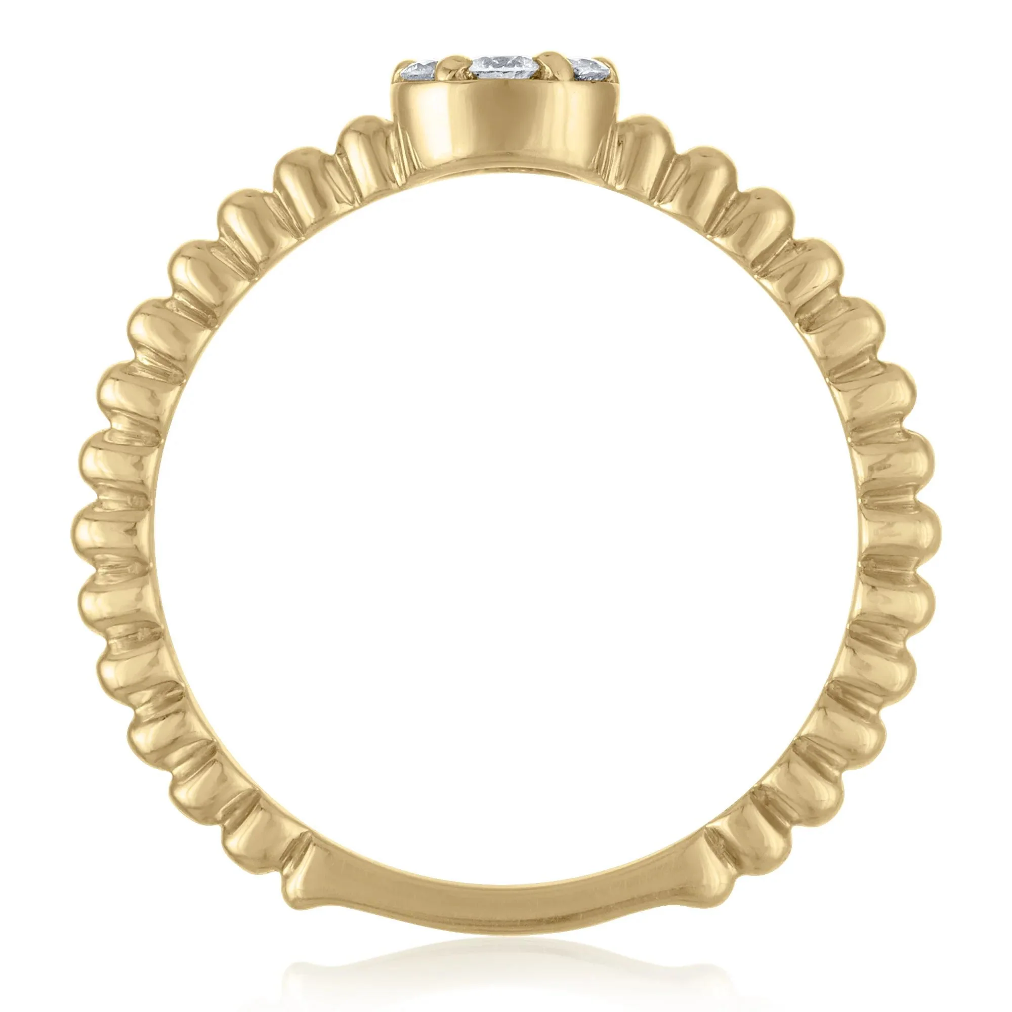 1/4 CT. Tw. Diamond Promise Ring 10K Yellow Gold Round Brilliant Cut Size 6 1.5mm - Image 2