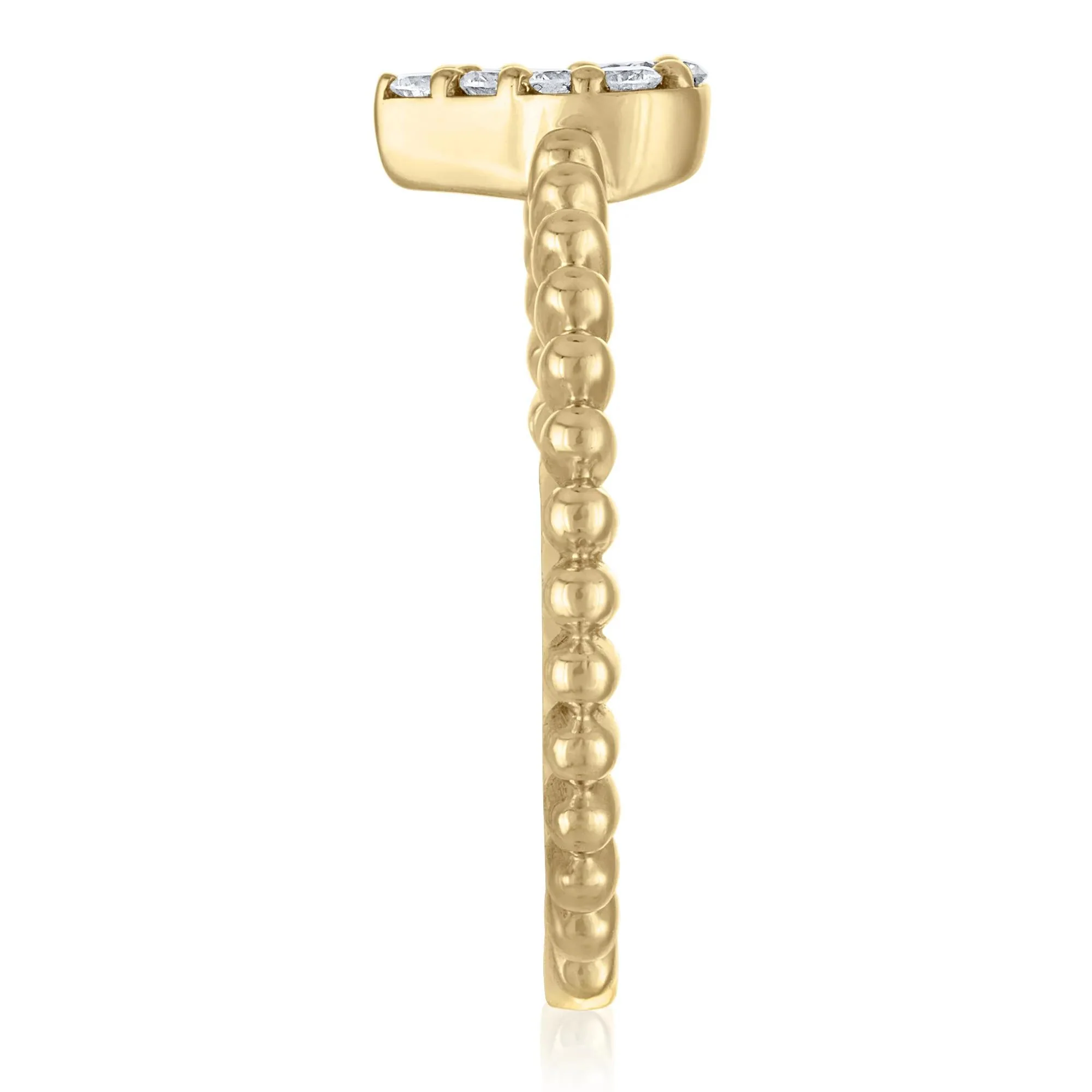 1/4 CT. Tw. Diamond Promise Ring 10K Yellow Gold Round Brilliant Cut Size 6.5 1.5mm - Image 3