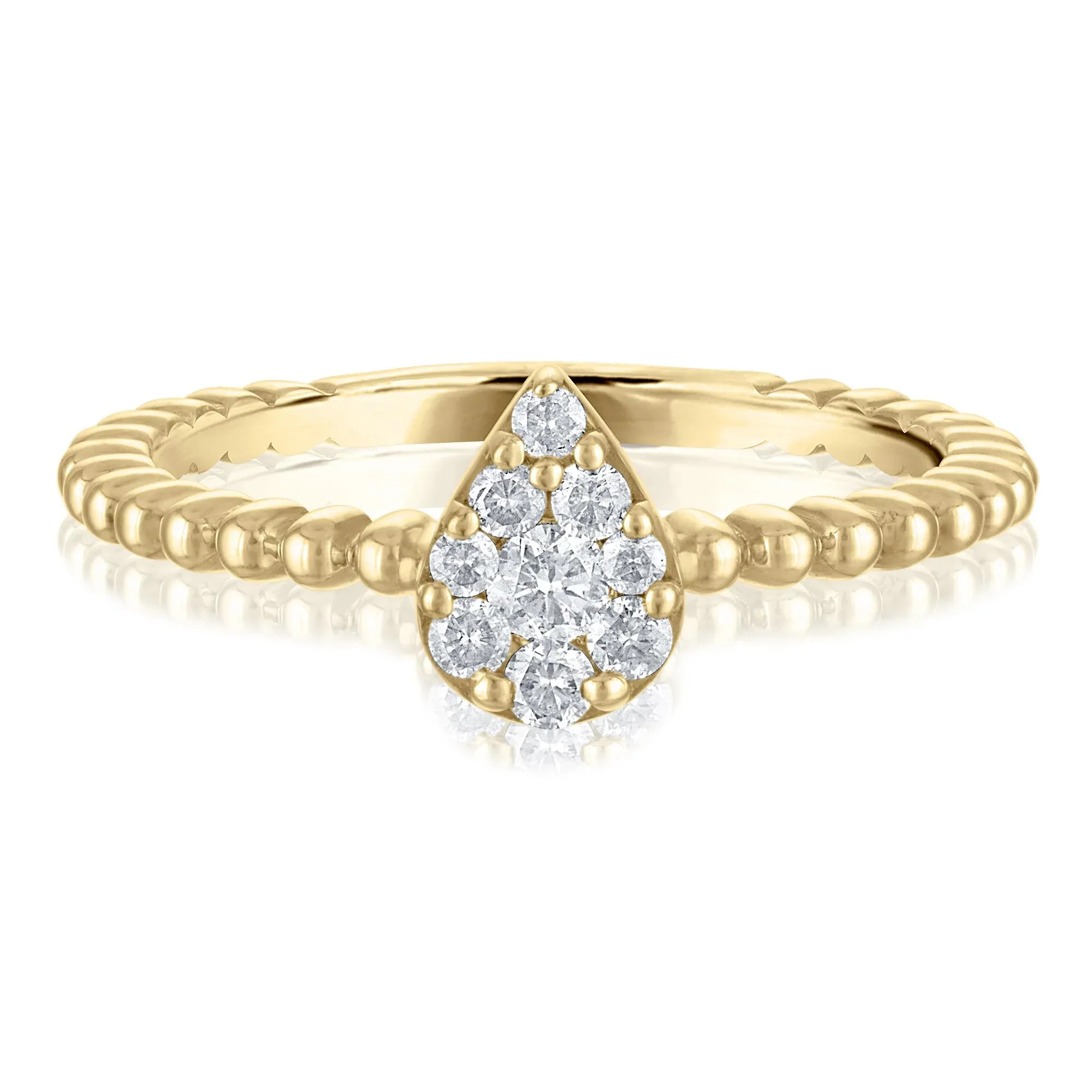 1/4 CT. Tw. Diamond Promise Ring 10K Yellow Gold Round Brilliant Cut Size 7 1.5mm