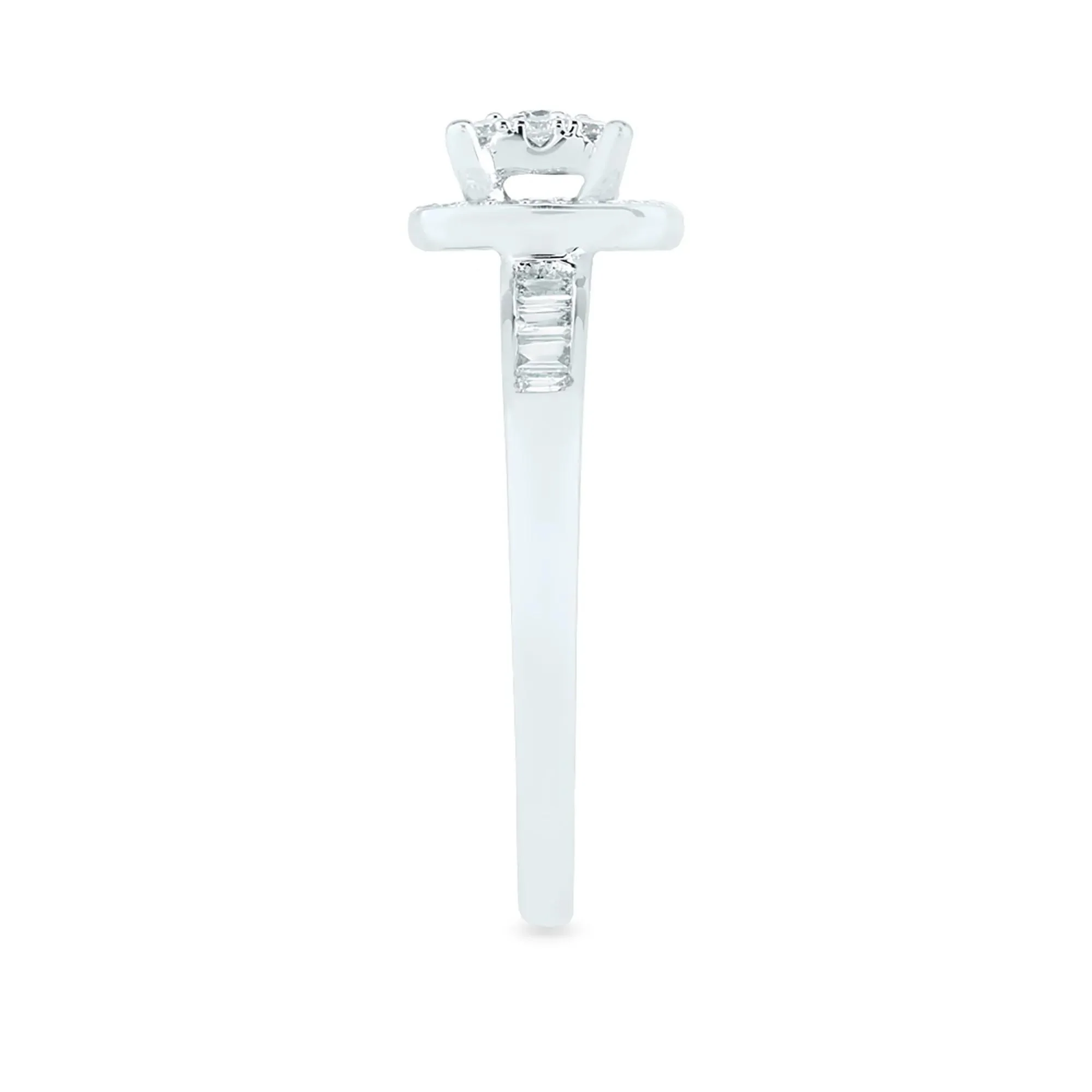 3/8 CT. Tw. Diamond Engagement Ring 10K White Gold Size 8 2mm - Image 3
