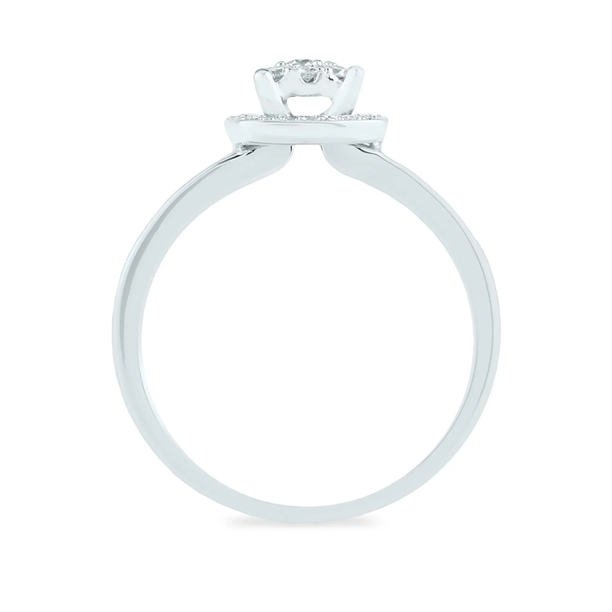 3/8 CT. Tw. Diamond Engagement Ring 10K White Gold Size 8.5 2mm - Image 2