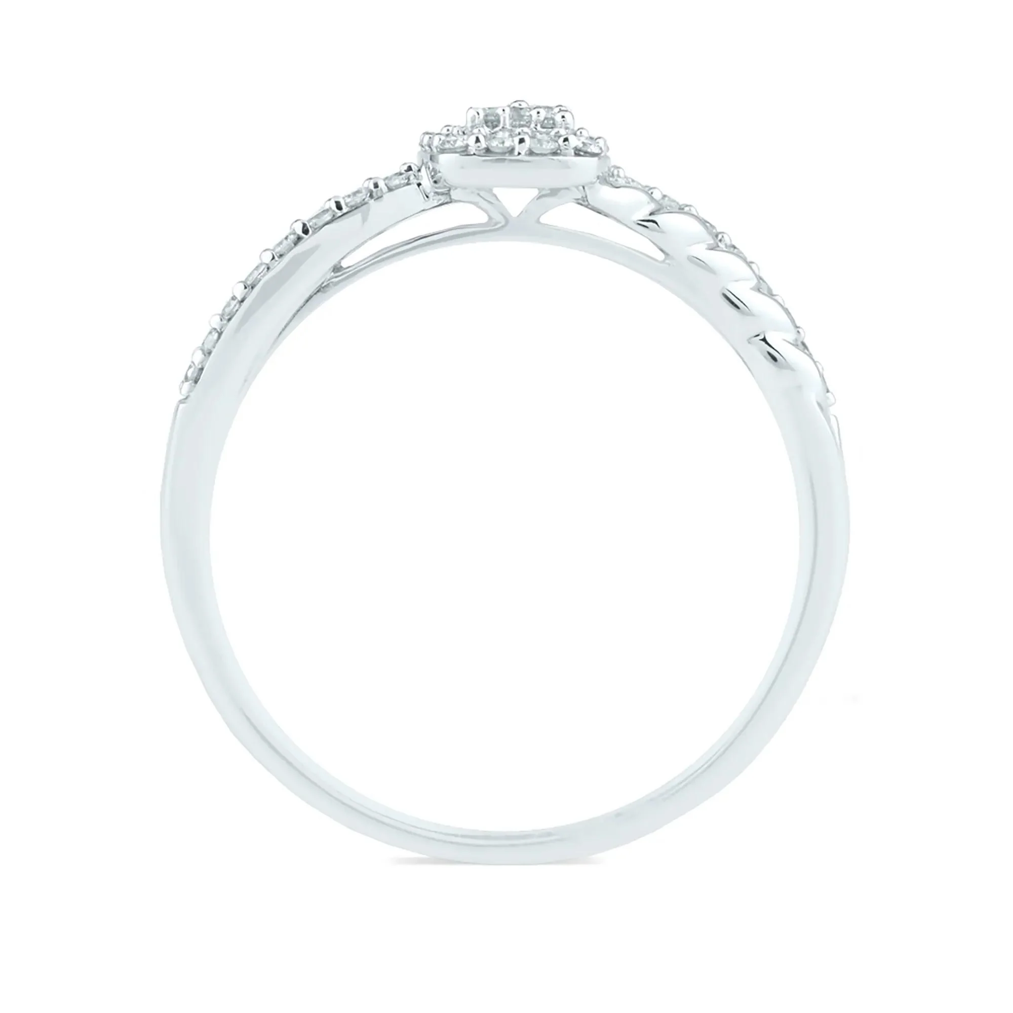 1/4 CT. Tw. Diamond Promise Ring 10K White Gold Round Brilliant Cut Size 6.5 1.5mm - Image 2