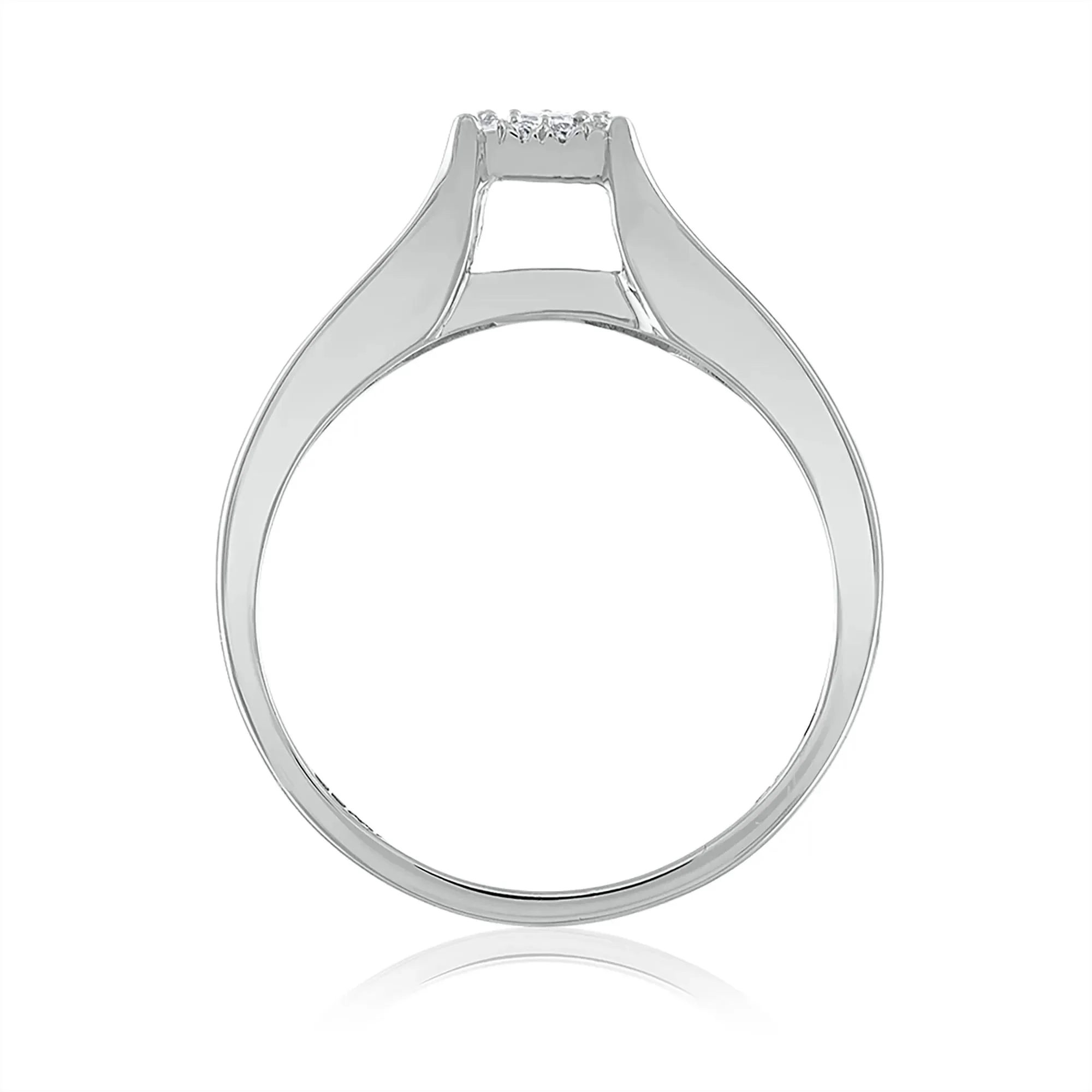 1/2 CT. Tw. Diamond Engagement Set 14K White Gold Ring Round Brilliant Cut Size 8.5 3mm - Image 2