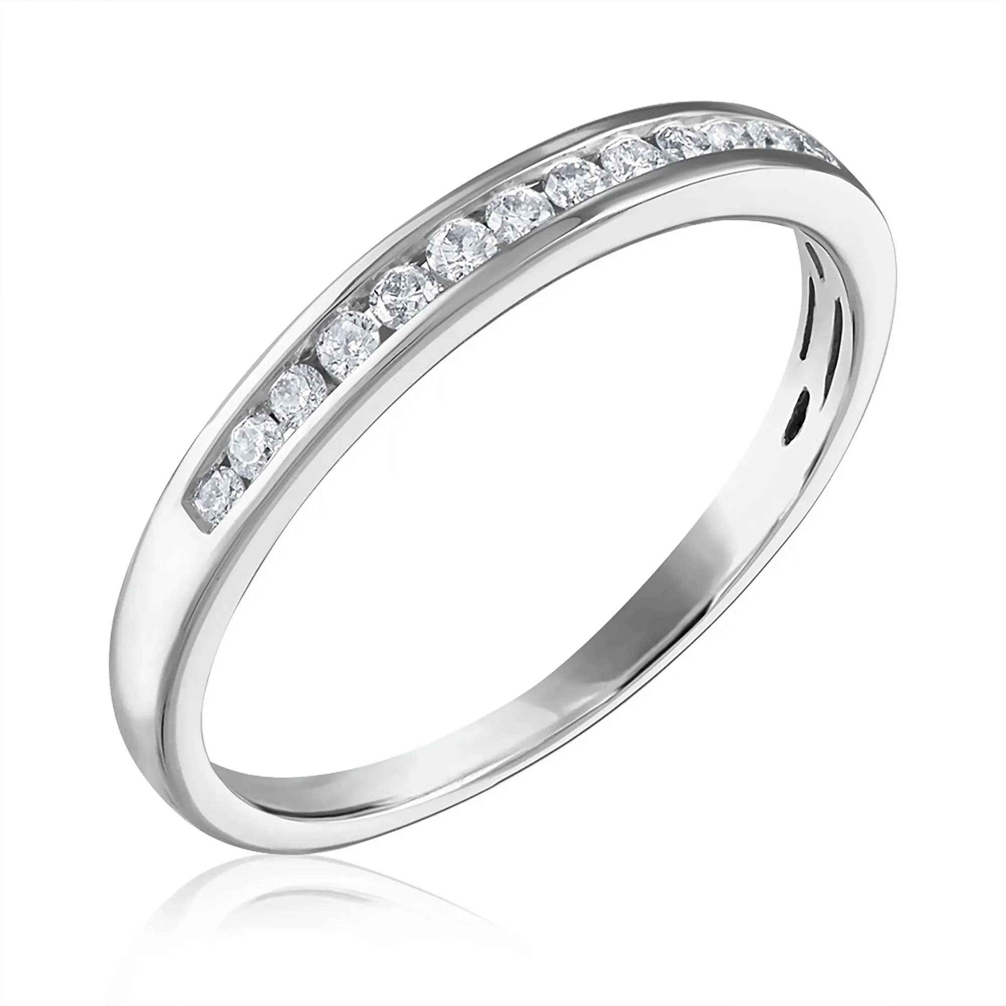 1/2 CT. Tw. Diamond Engagement Set 14K White Gold Ring Round Brilliant Cut Size 9 3mm - Image 5