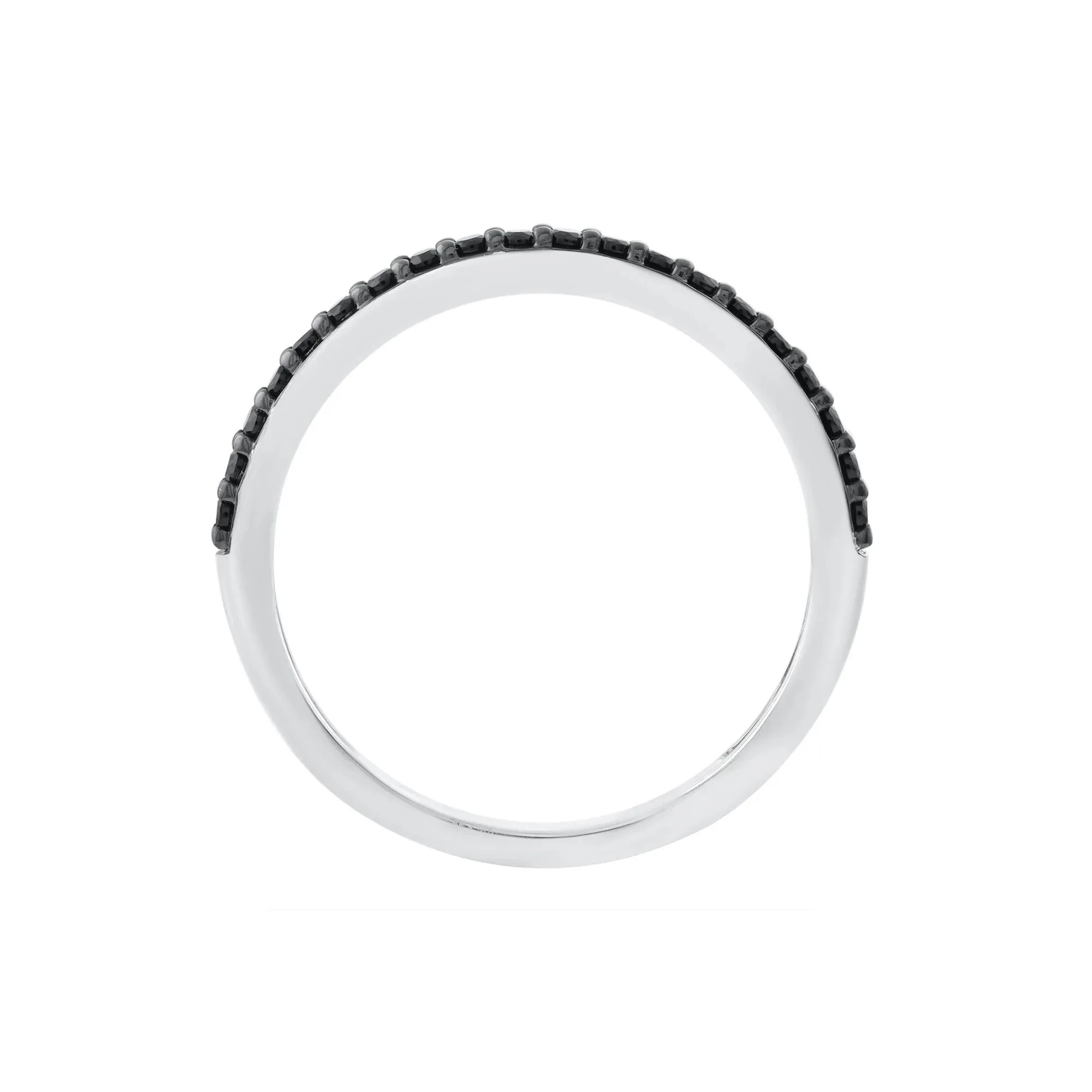 1/5 CT. Tw. Black Diamond Ring .925 Sterling Silver Round Brilliant Cut White Size 7.5 - Image 2