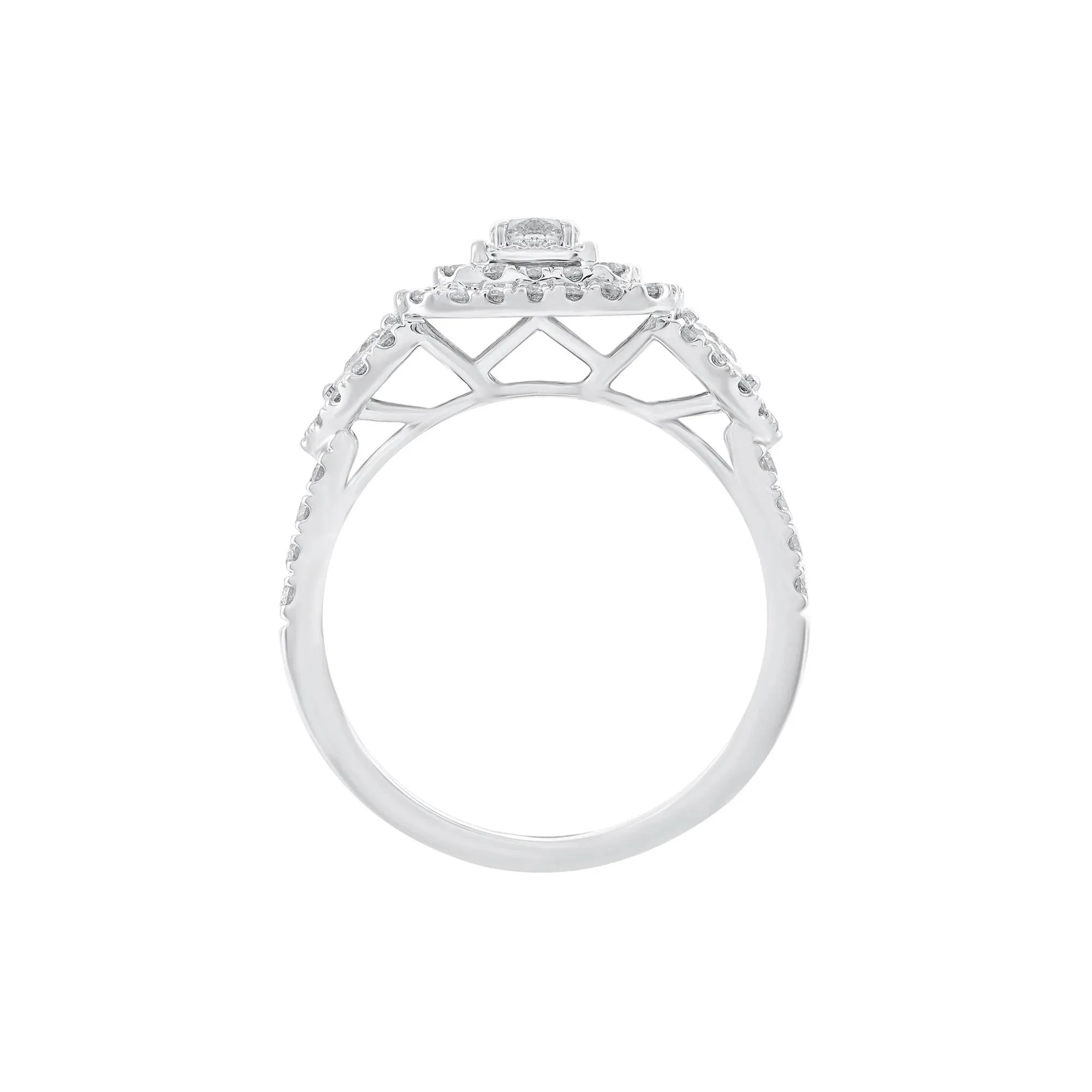 1 CT. Tw. Diamond Three-Stone Ring 10K White Gold Round Brilliant Cut Size 6 - Image 2