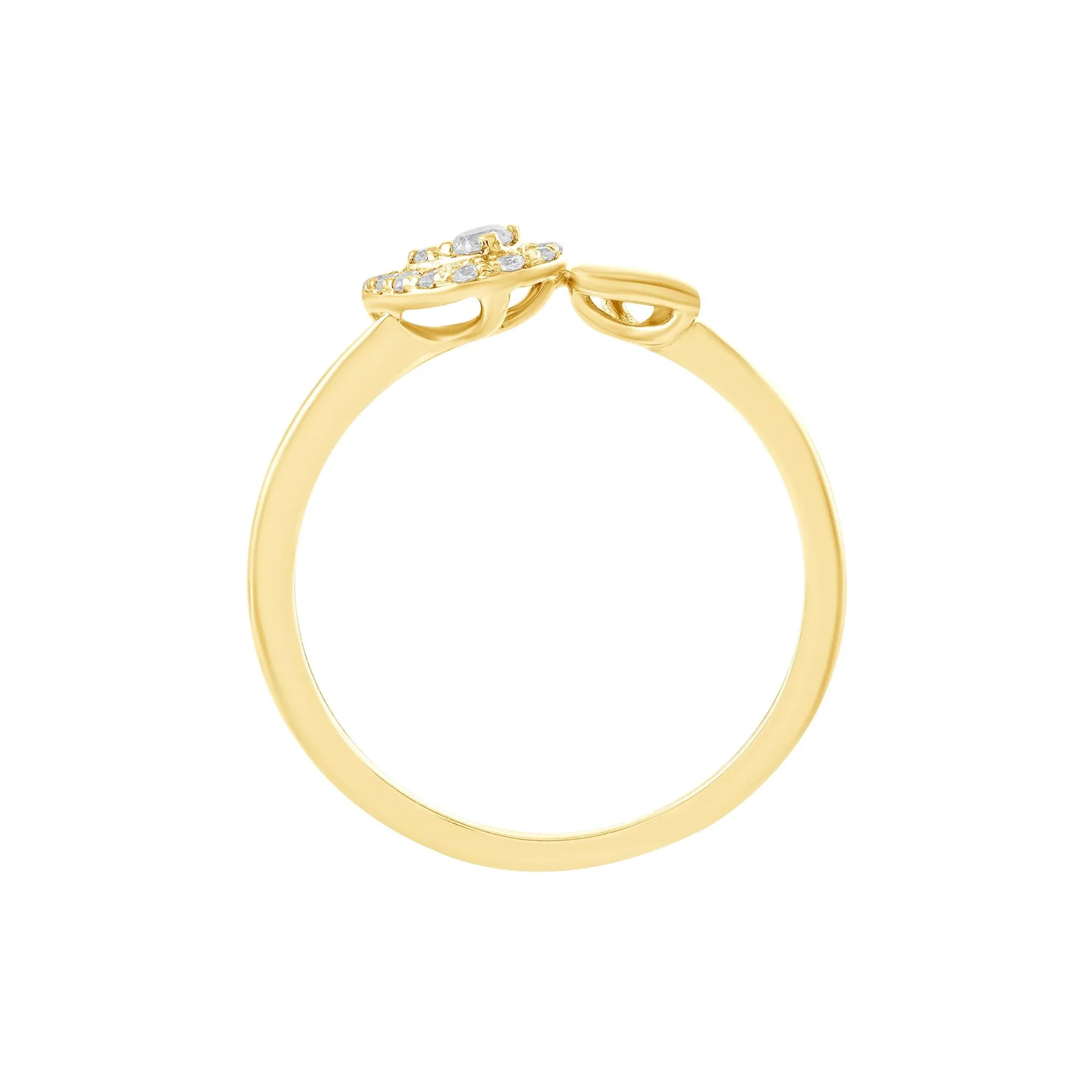 1/7 CT. Tw. Diamond Pear-Shaped Halo Ring 10K Yellow Gold Round Brilliant Cut Size 7.5