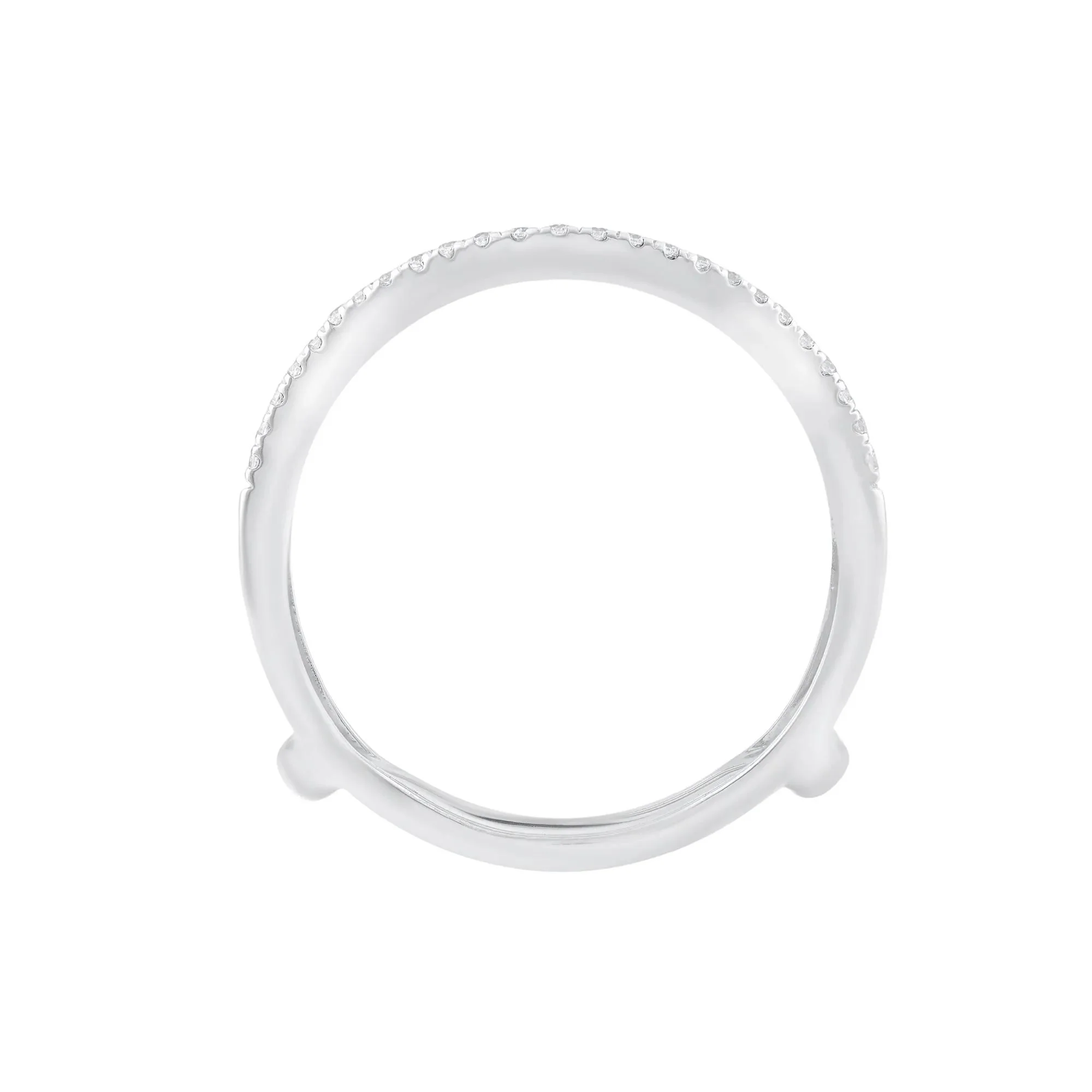 1 CT. Tw. Diamond Contour Ring Insert 14K White Gold Round Brilliant Cut Size 7.5 - Image 3