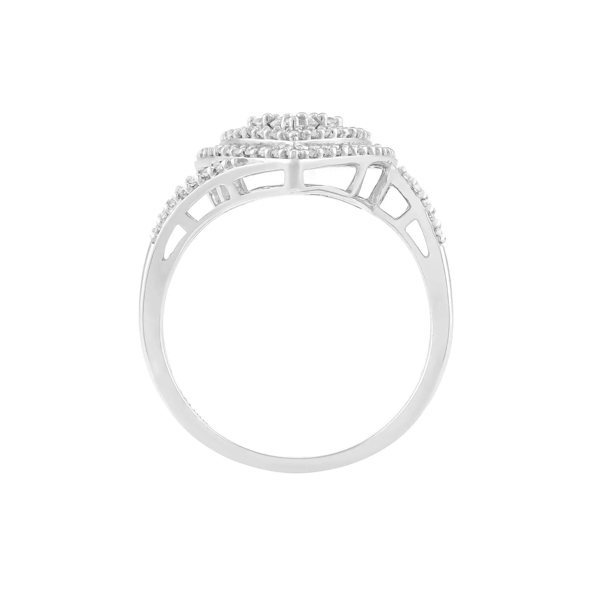 1/2 CT. Tw. Diamond Ring 10K White Gold Round Brilliant Cut Size 7 2mm