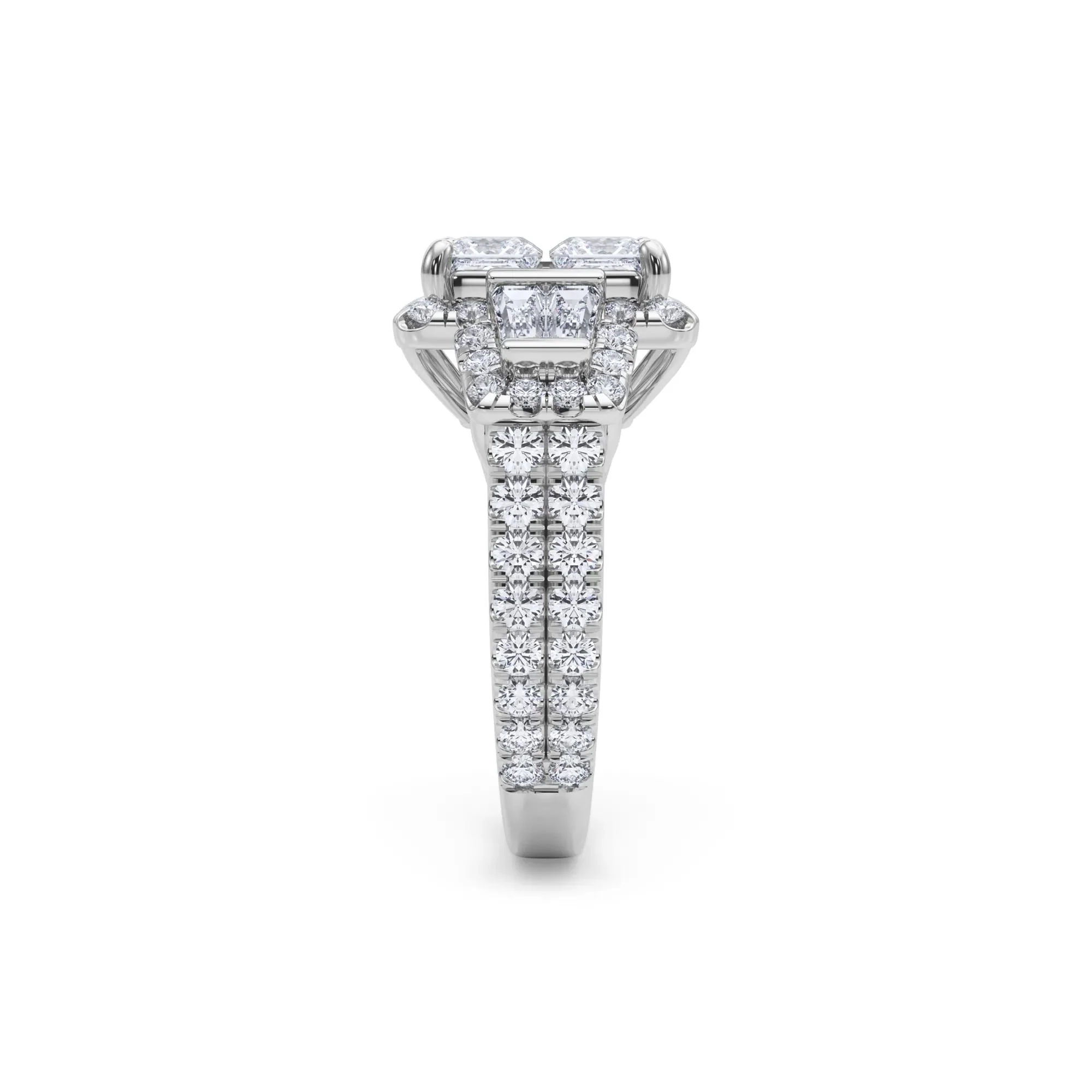 4 CT. Tw. Lab Grown Diamond Composite Engagement Ring 10K White Gold Round Brilliant Cut Size 7.5 - Image 4