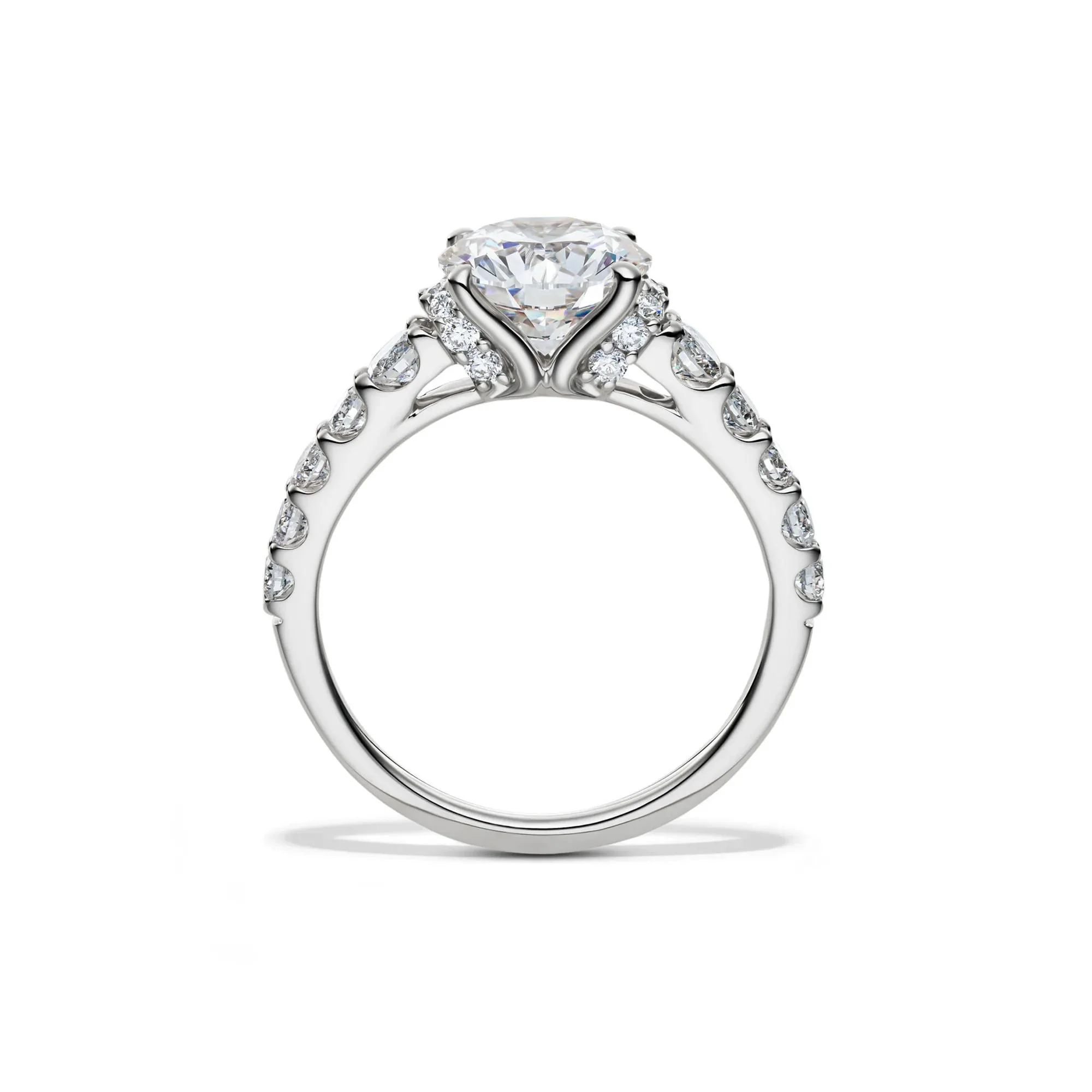 3/4 CT. Tw. Lab Grown Diamond Round Engagement Ring 14K White Gold (2-) Size 5 - Image 3