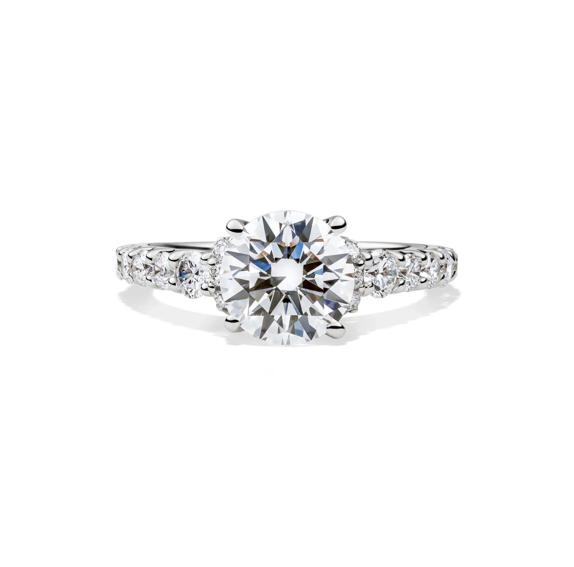 3/4 CT. Tw. Lab Grown Diamond Round Engagement Ring 14K White Gold (2-) Size 7