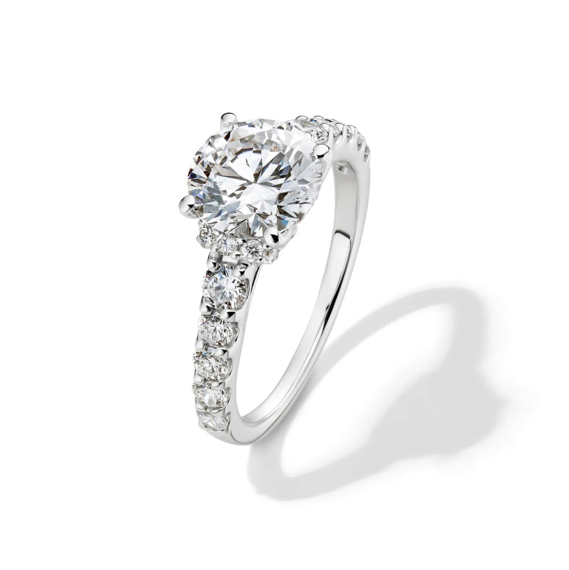 3/4 CT. Tw. Lab Grown Diamond Round Engagement Ring 14K White Gold (2-) Size 8.5 - Image 4