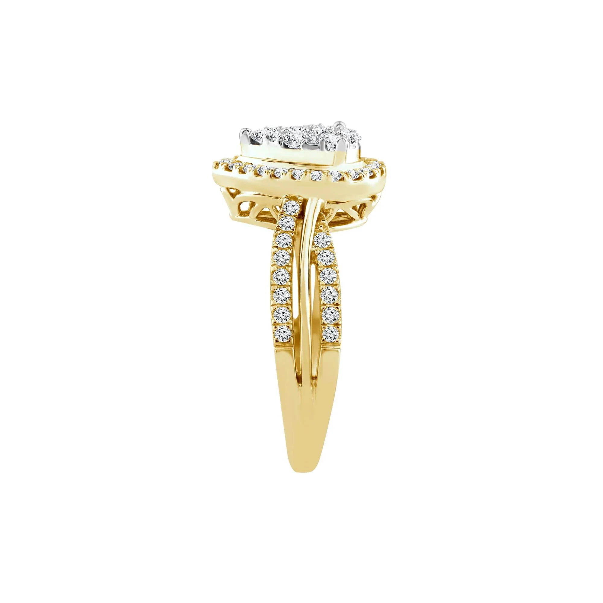 3/4 CT. Tw. Diamond Composite Engagement Ring 14K Yellow Gold Round Brilliant Cut Size 9 5mm - Image 2