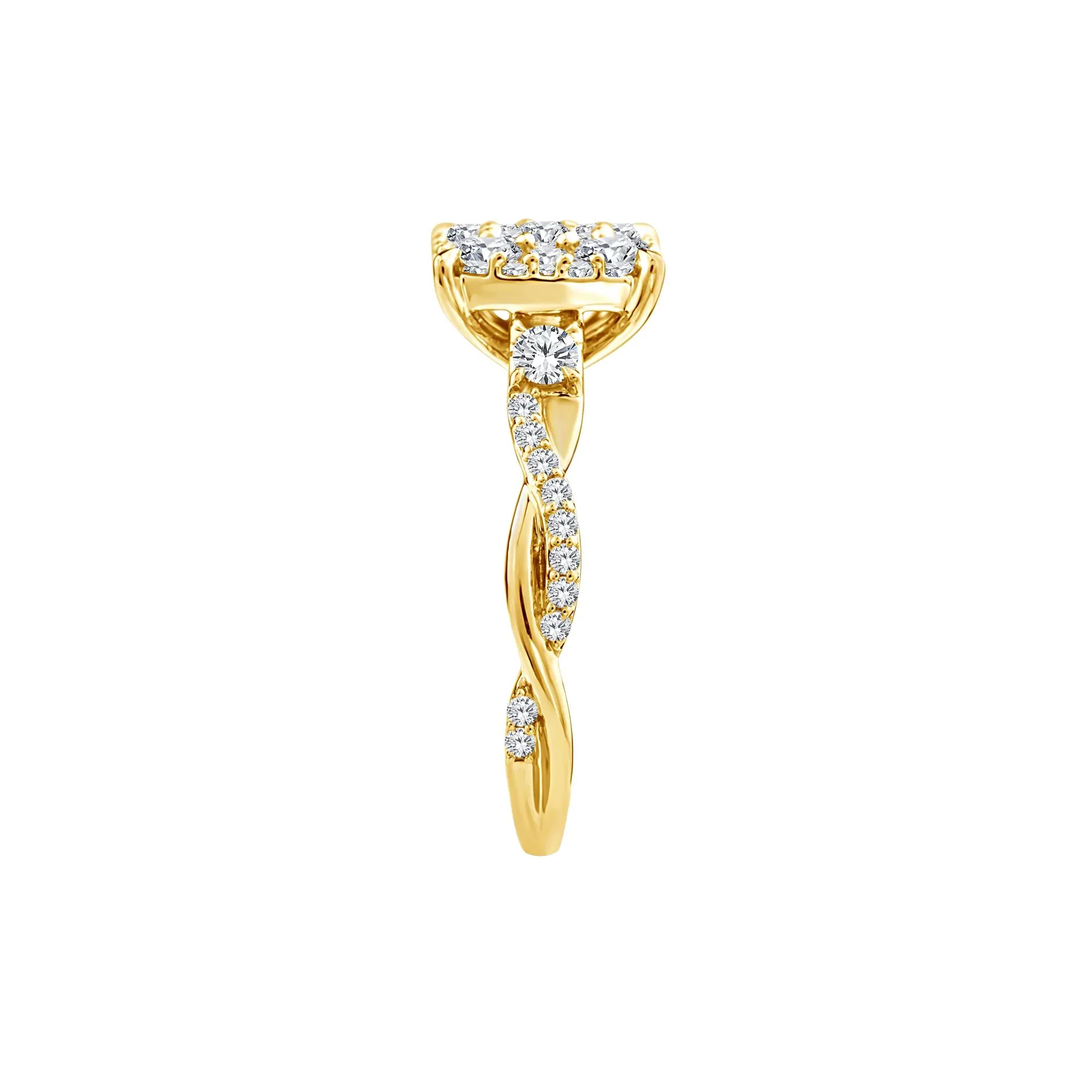 1/4 CT. Tw. Diamond Composite Engagement Ring 10K Yellow Gold Round Brilliant Cut Size 8 - Image 2