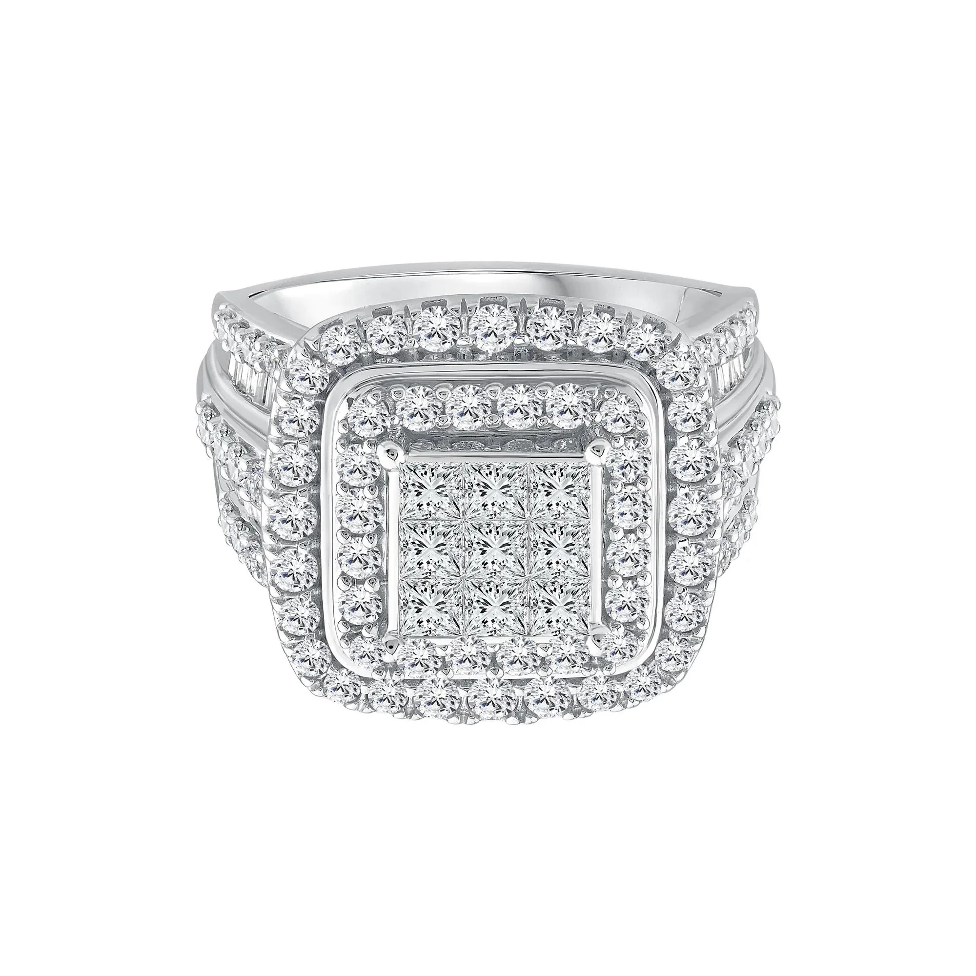 2 CT. Tw. Diamond Composite Engagement Ring 10K White Gold Size 8 1.5mm
