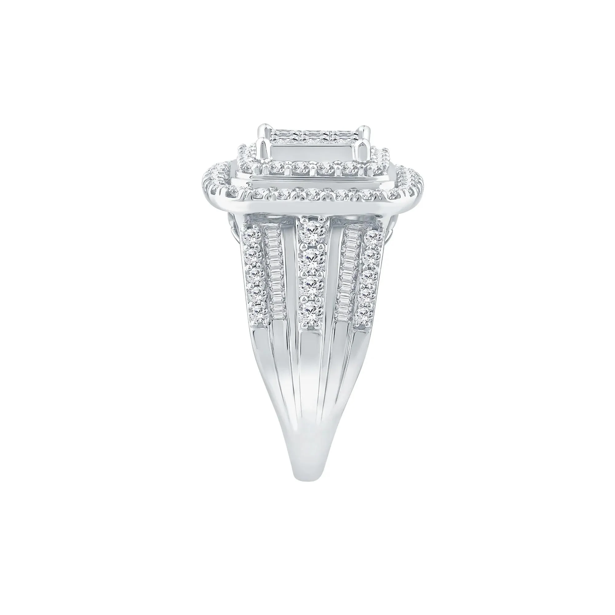 2 CT. Tw. Diamond Composite Engagement Ring 10K White Gold Size 9 1.5mm - Image 3