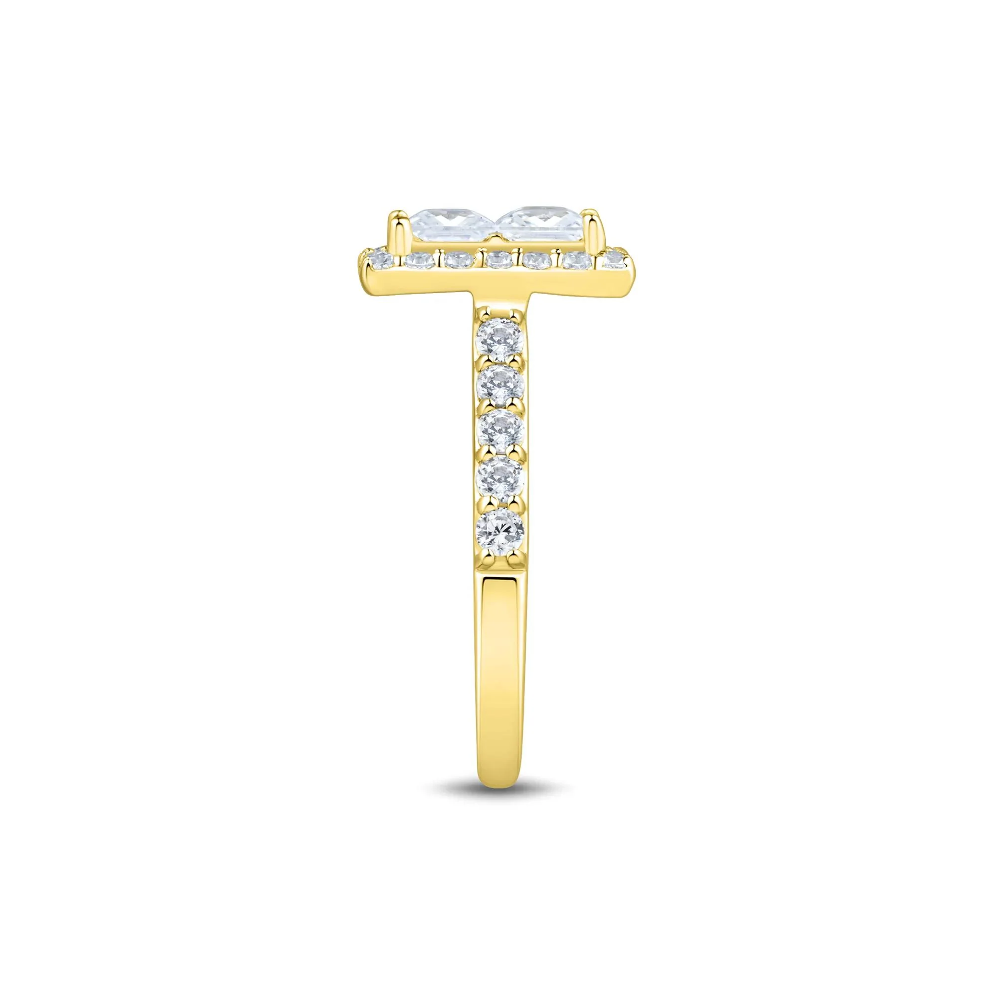 3 CT. Tw. Lab Grown Diamond Composite Center Engagement Ring 10K Yellow Gold Size 9 1.5mm - Image 2
