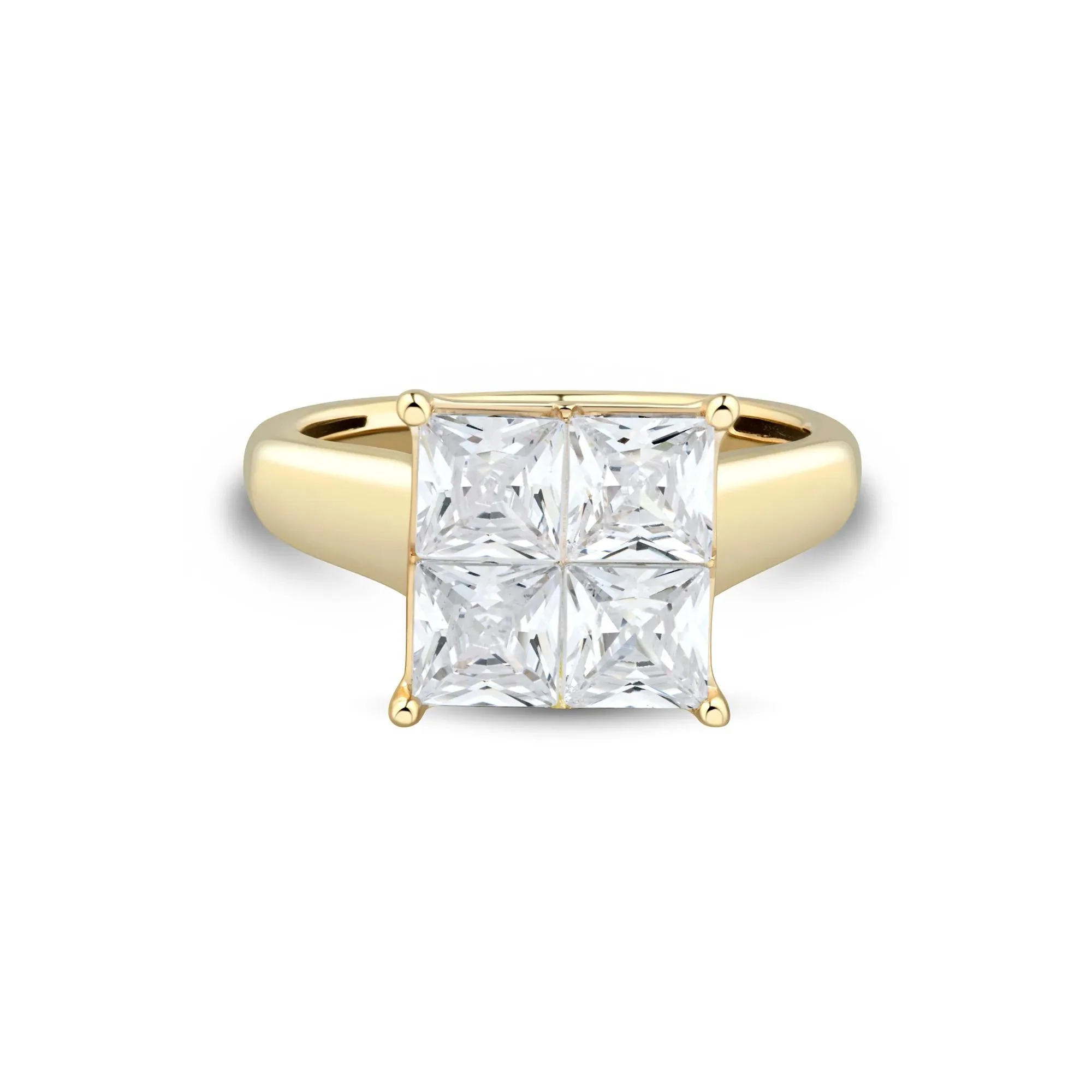 3 CT. Tw. Lab Grown Diamond Composite Engagement Ring 10K Yellow Gold Size 6.5 2mm - Image 3