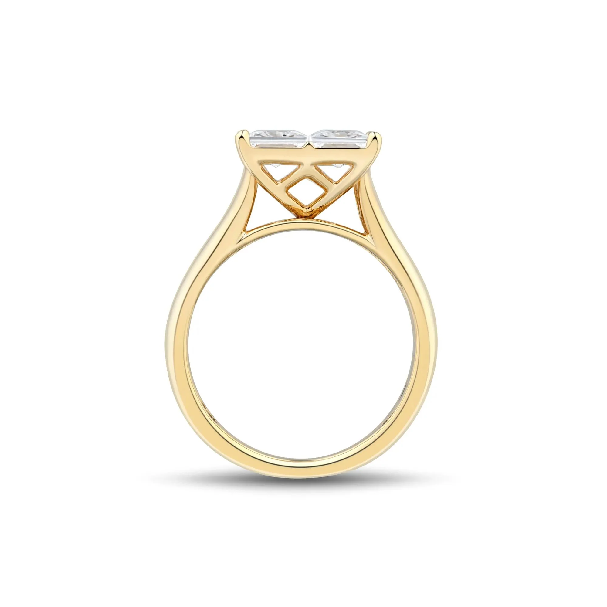 3 CT. Tw. Lab Grown Diamond Composite Engagement Ring 10K Yellow Gold Size 8 2mm