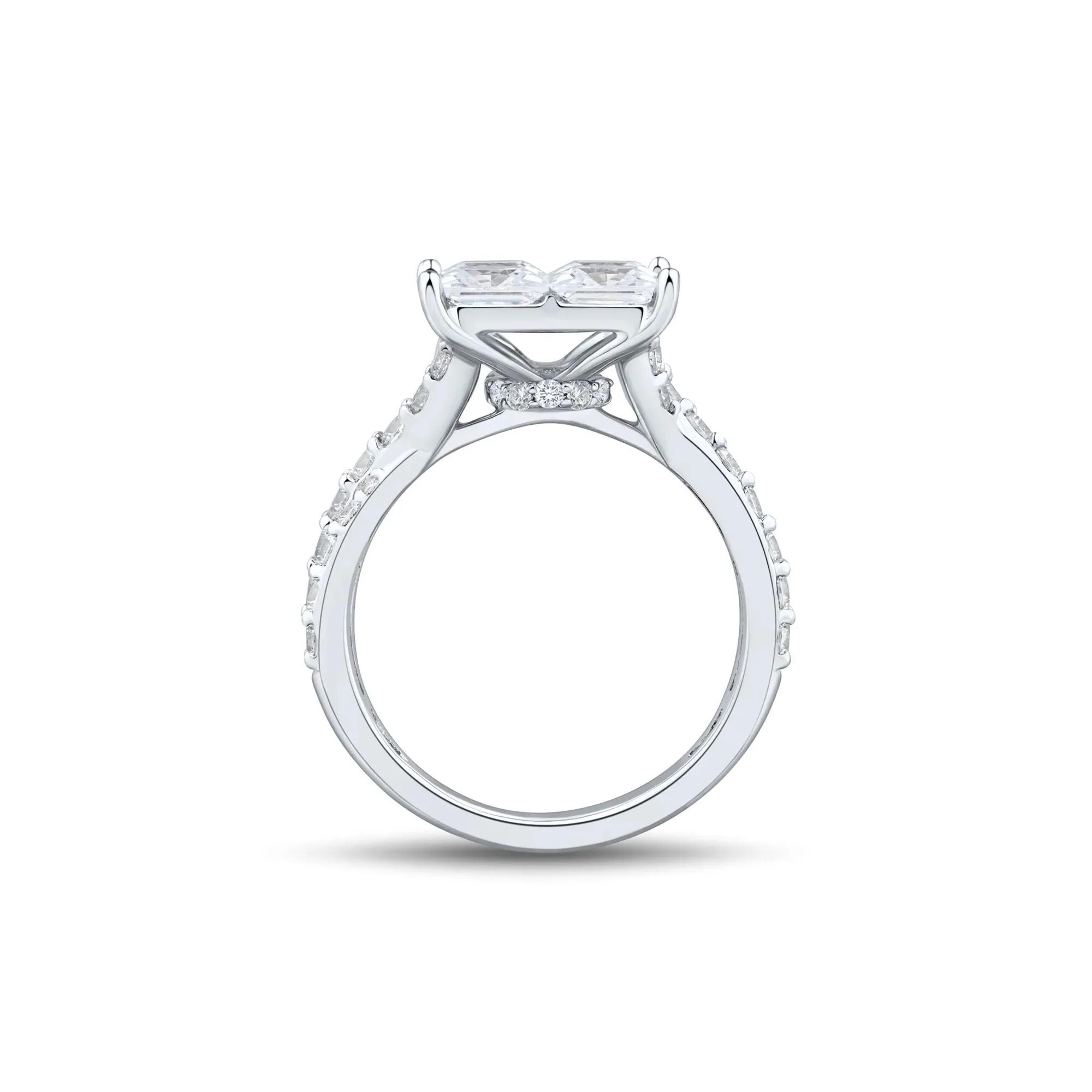 4 CT. Tw. Lab Grown Diamond Composite Engagement Ring 10K White Gold Round Brilliant Cut Size 6 1.5mm - Image 3