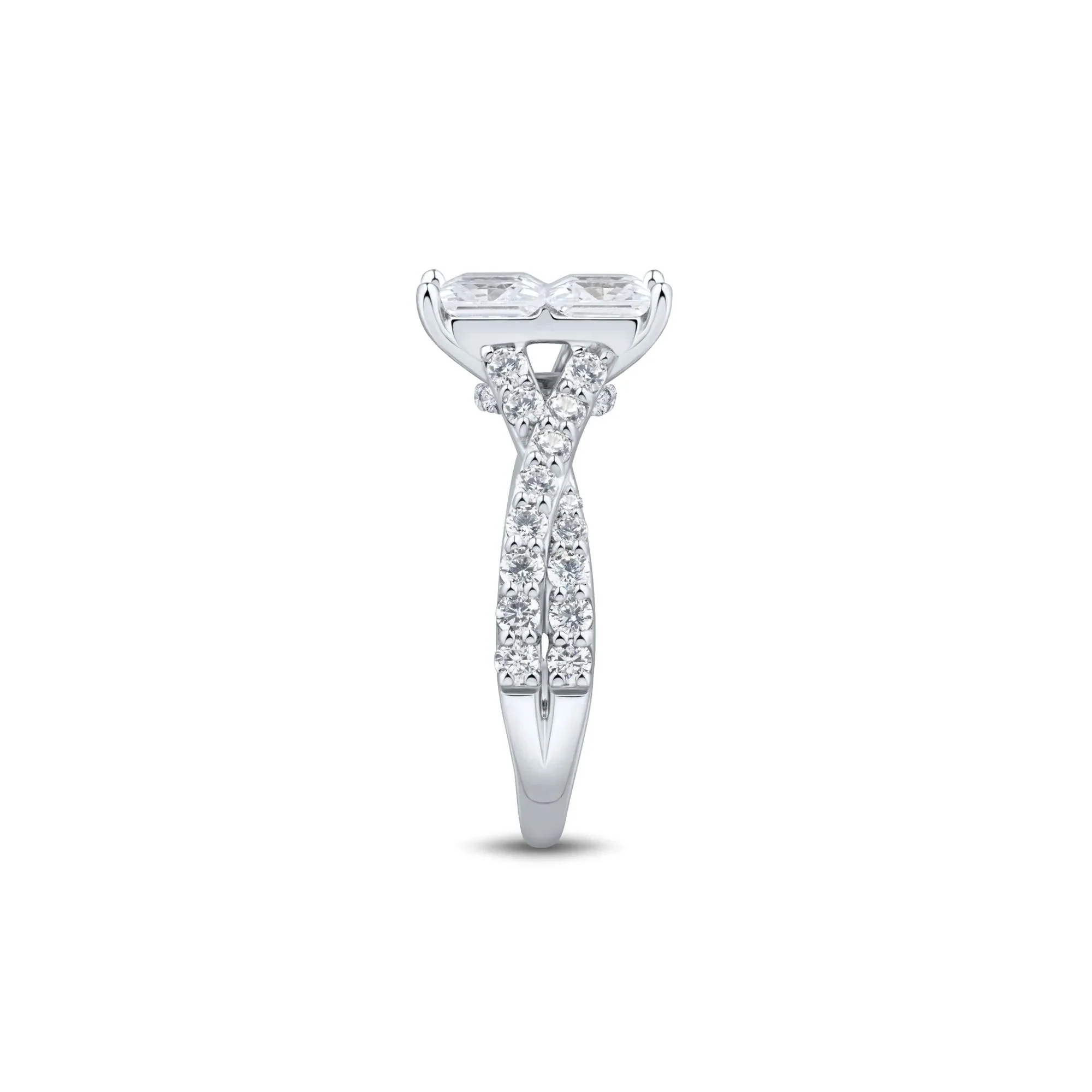 4 CT. Tw. Lab Grown Diamond Composite Engagement Ring 10K White Gold Round Brilliant Cut Size 7 1.5mm - Image 2