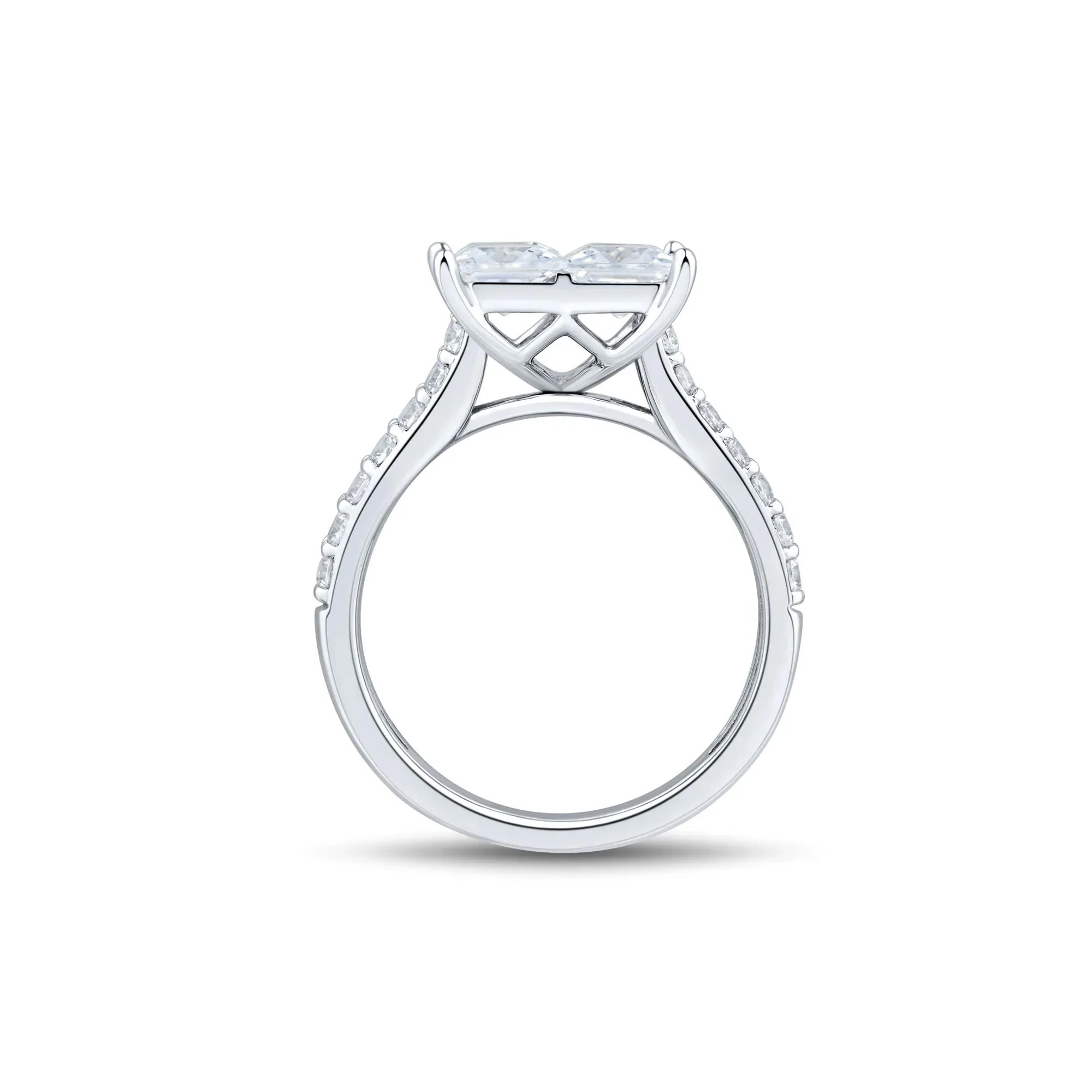 4 CT. Tw. Lab Grown Diamond Composite Engagement Ring 10K White Gold Size 6.5 1.5mm - Image 2