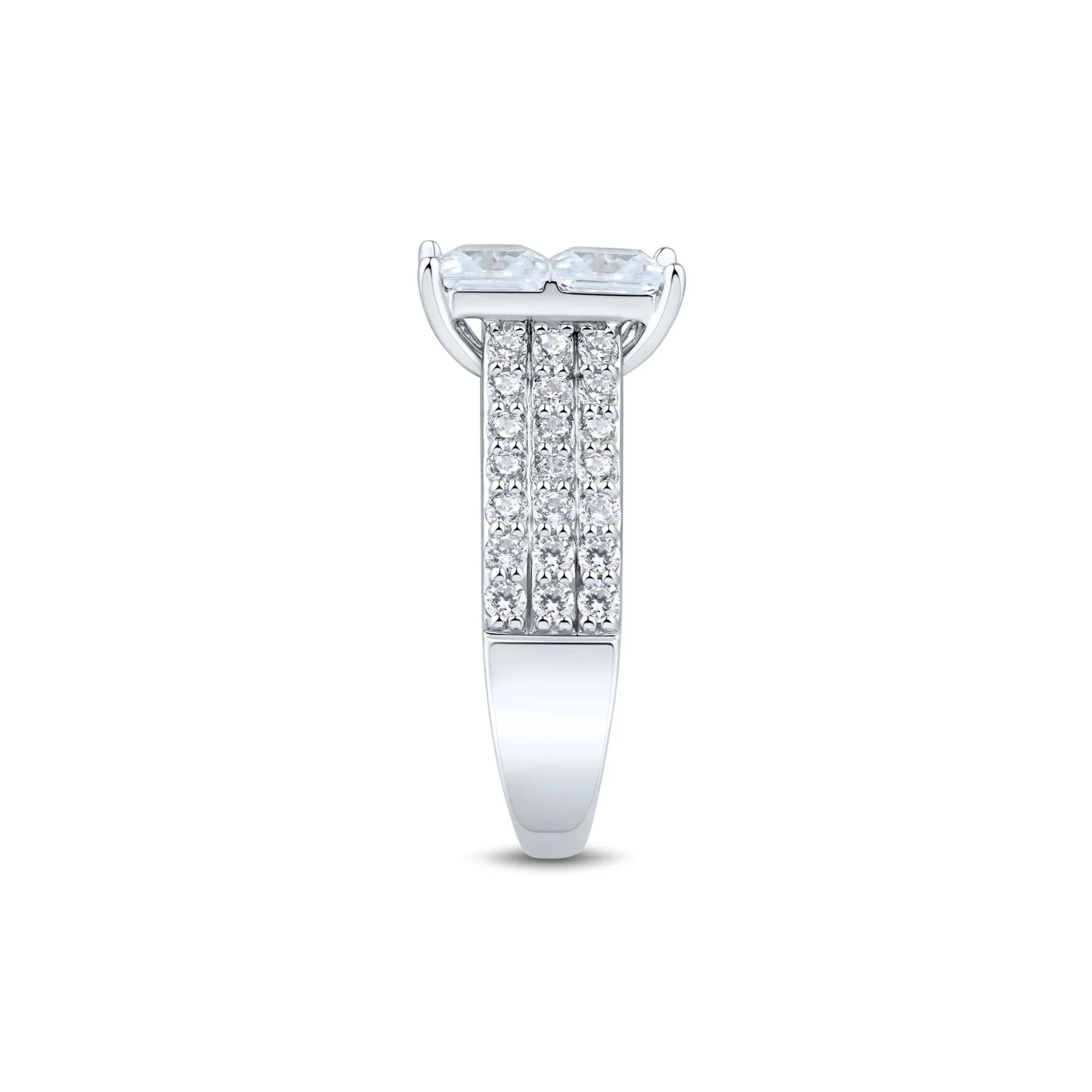 4 CT. Tw. Lab Grown Diamond Composite Engagement Ring 10K White Gold Size 9 1.5mm - Image 3