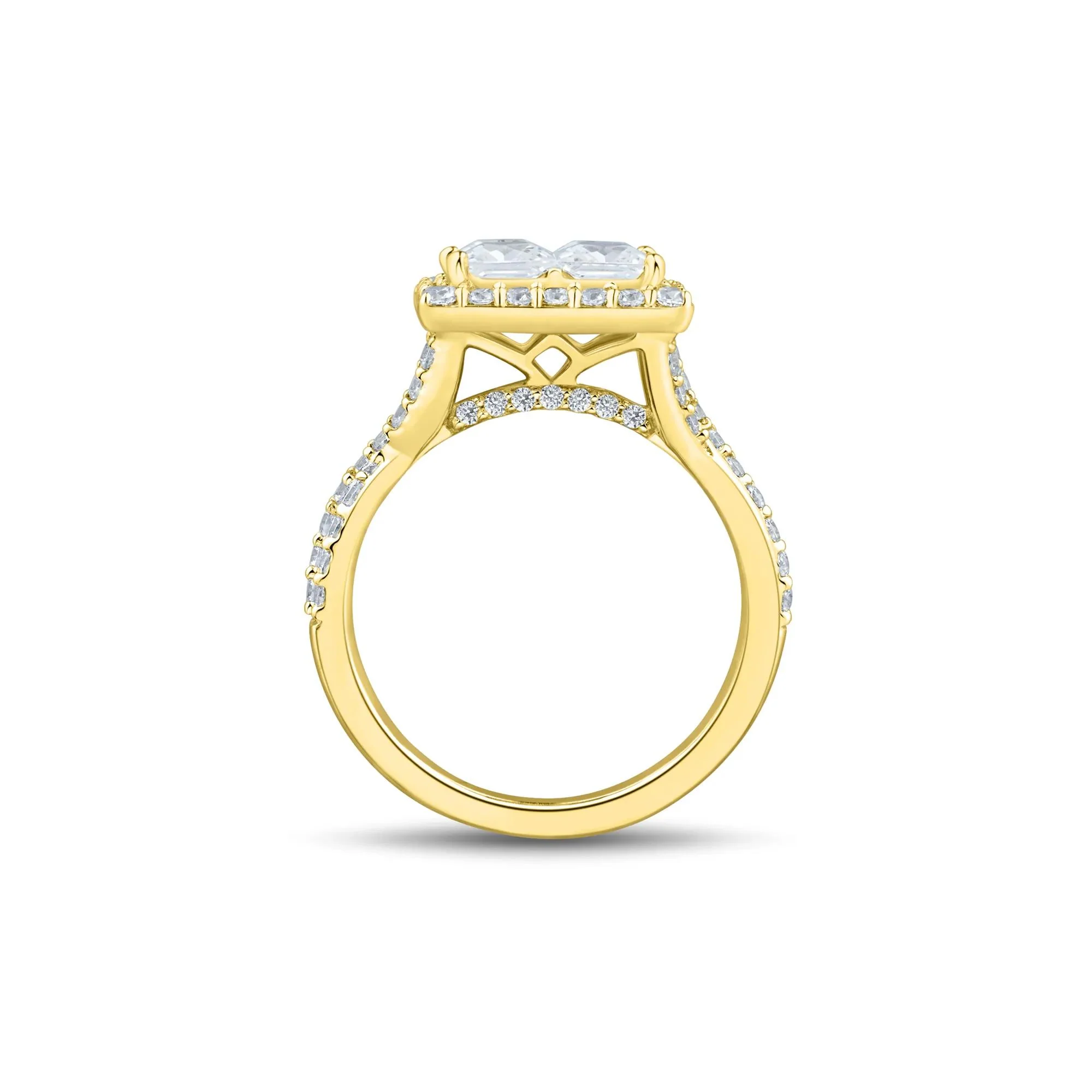 3 CT. Tw. Lab Grown Diamond Composite Engagement Ring 10K Yellow Gold Size 6.5 1.5mm