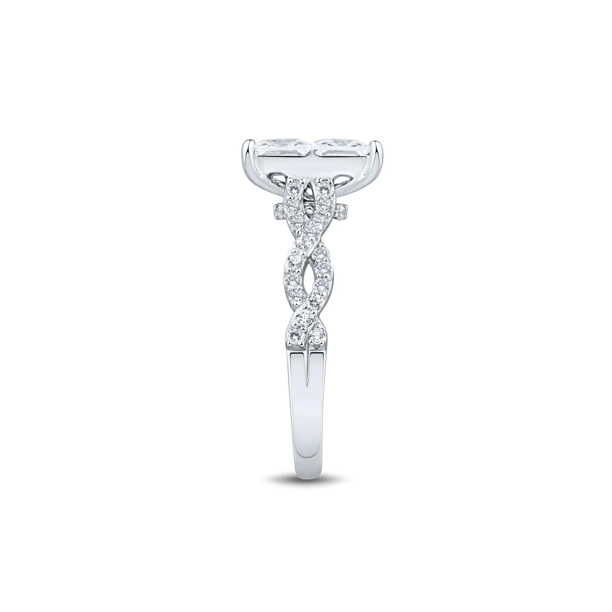 3 1/2 CT. Tw. Lab Grown Diamond Composite Engagement Ring 10K White Gold Round Brilliant Cut Size 7.5 2mm - Image 3