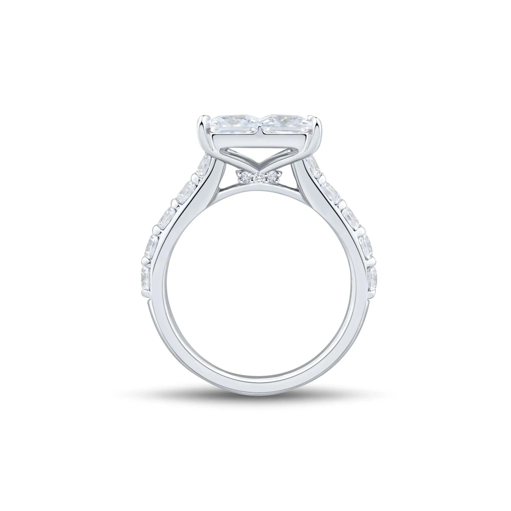 4 CT. Tw. Lab Grown Diamond Composite Engagement Ring 10K White Gold Size 9 1.5mm - Image 2