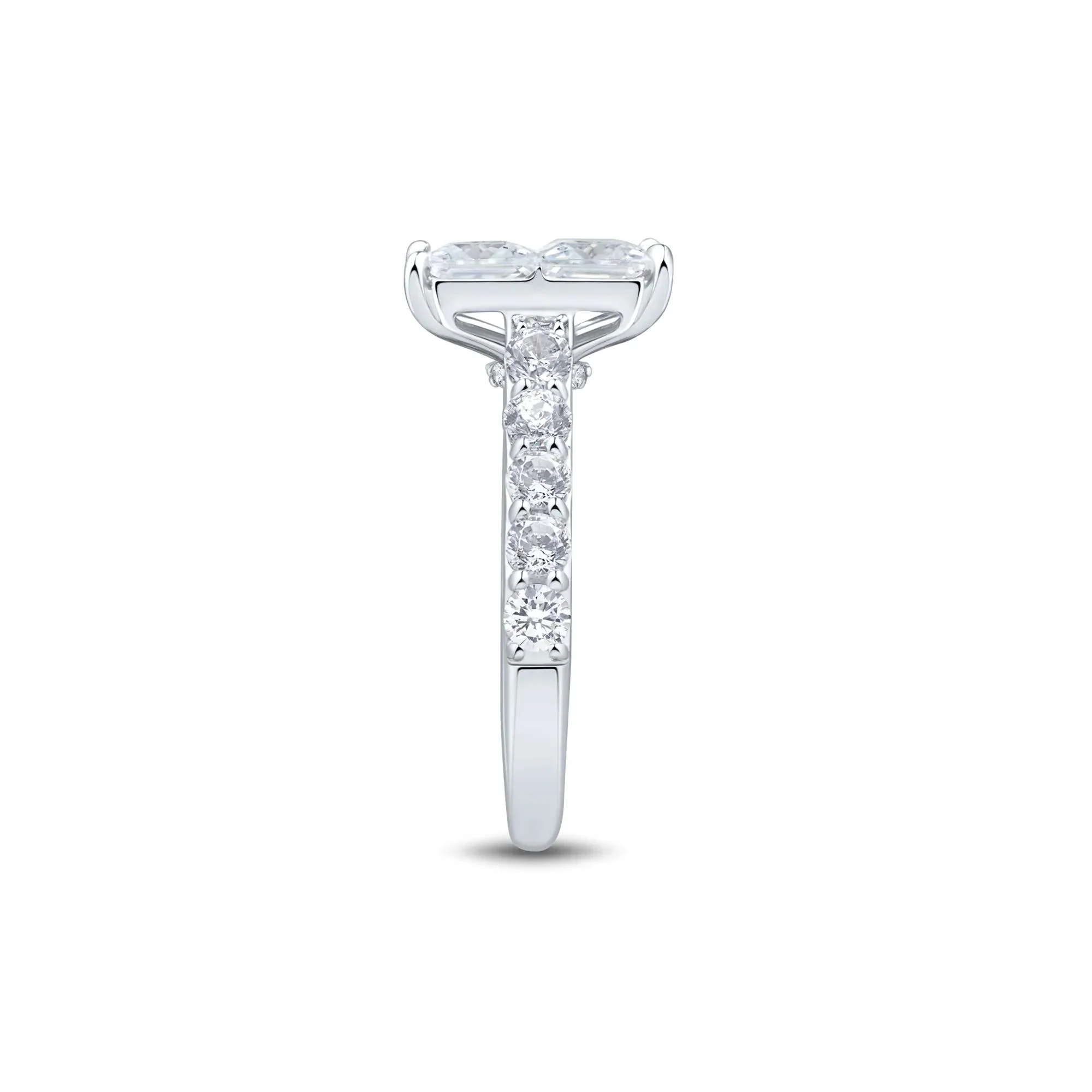 4 CT. Tw. Lab Grown Diamond Composite Engagement Ring 10K White Gold Size 9 1.5mm - Image 3
