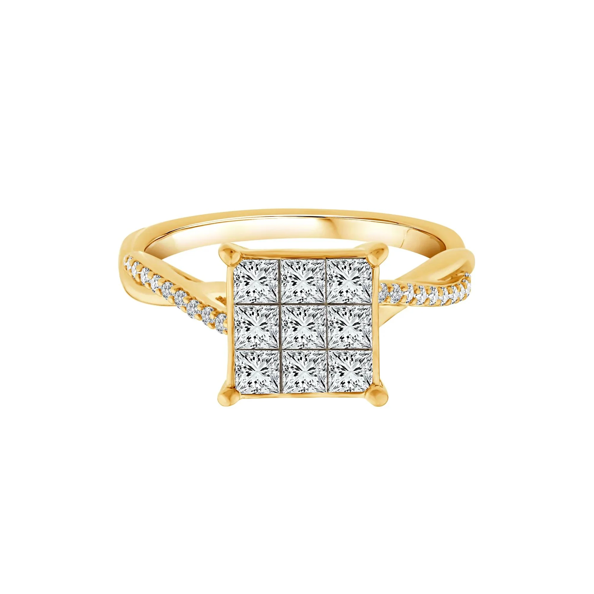 1 CT. Tw. Diamond Composite Engagement Ring 10K Yellow Gold Size 6