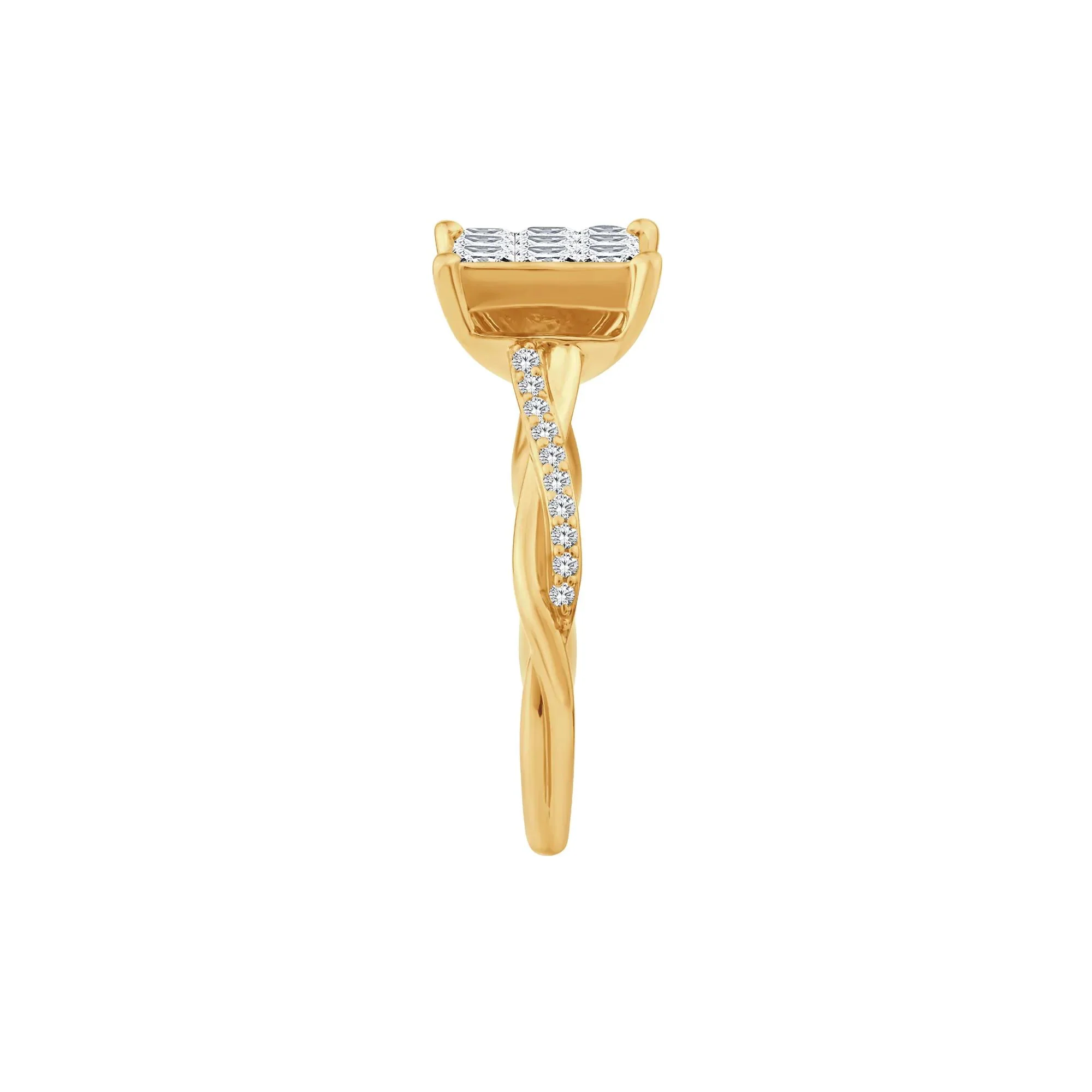 1 CT. Tw. Diamond Composite Engagement Ring 10K Yellow Gold Size 8 - Image 3