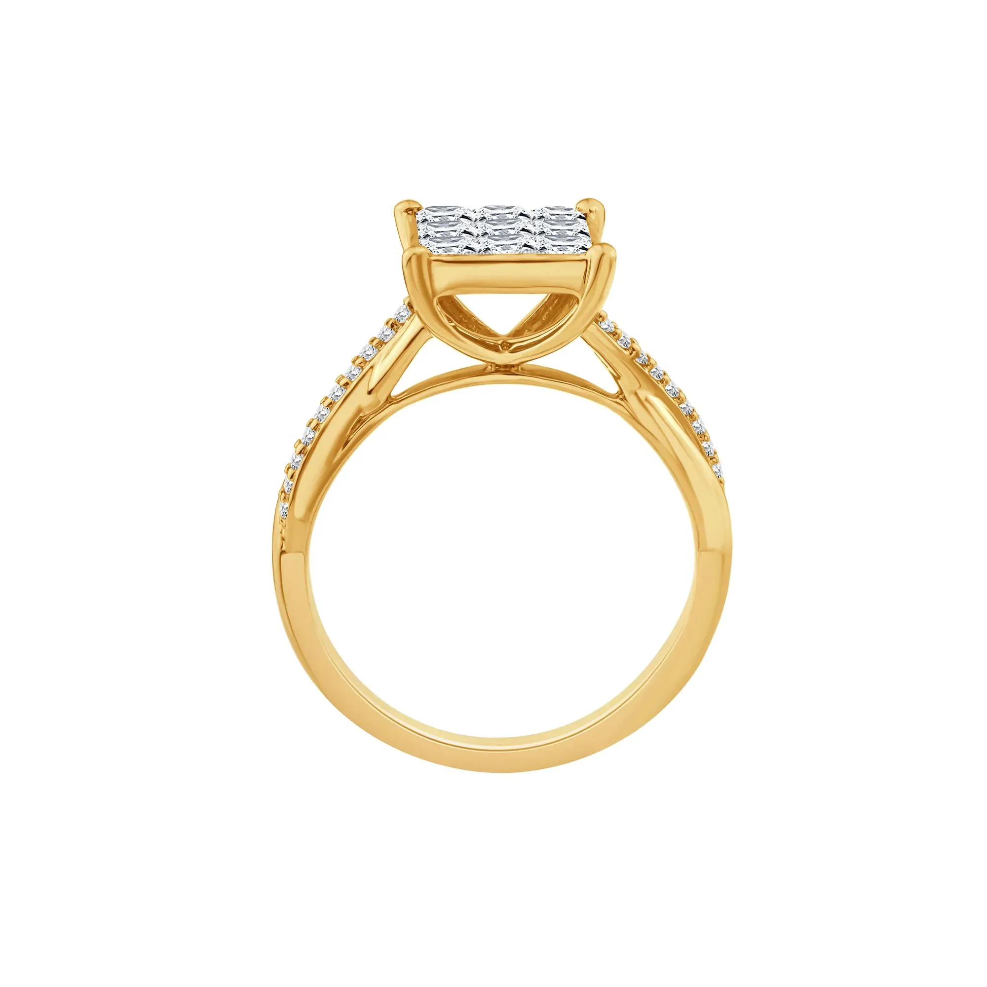 1 CT. Tw. Diamond Composite Engagement Ring 10K Yellow Gold Size 8.5 - Image 2