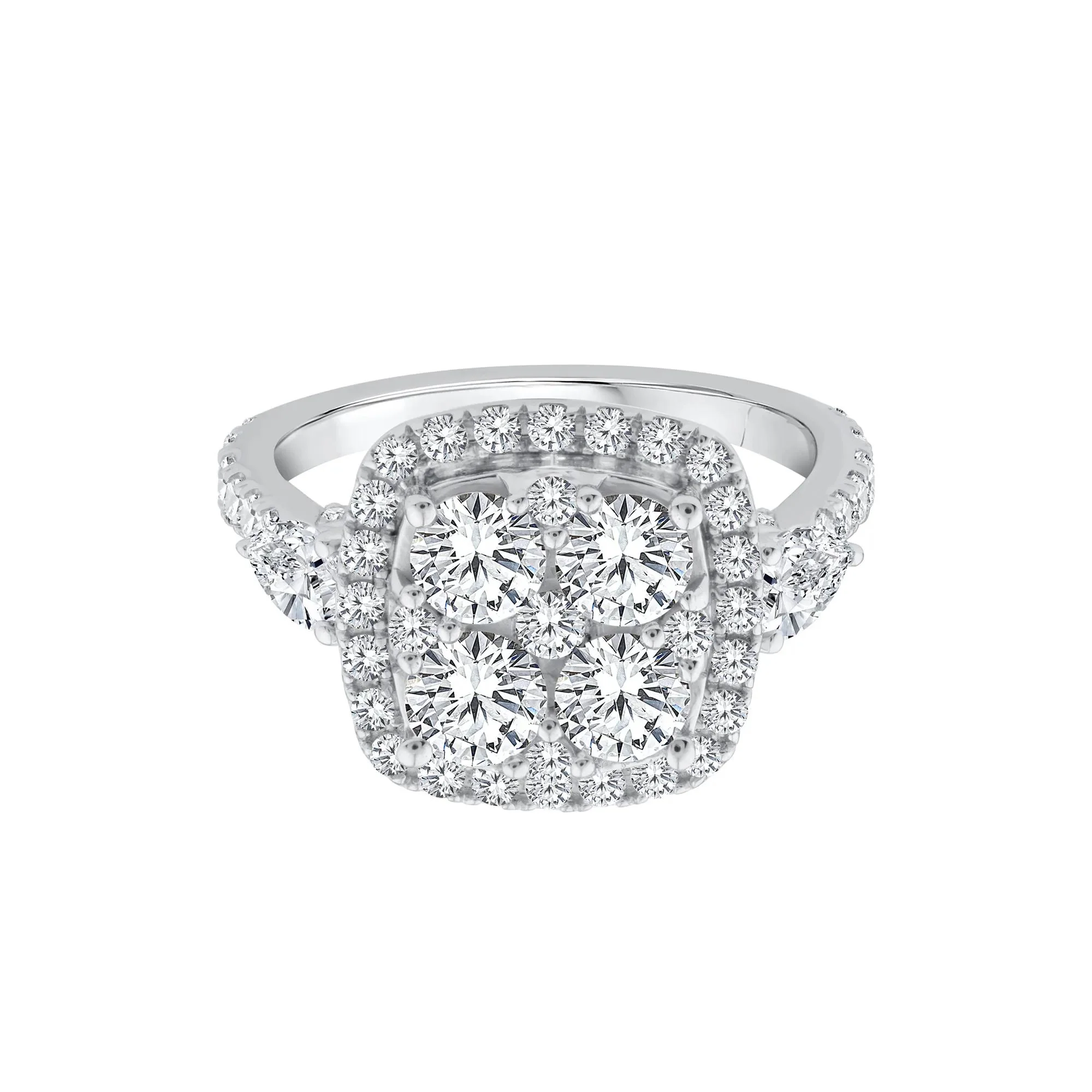 3 CT. Tw. Lab Grown Diamond Composite Engagement Ring 10K White Gold Size 6.5