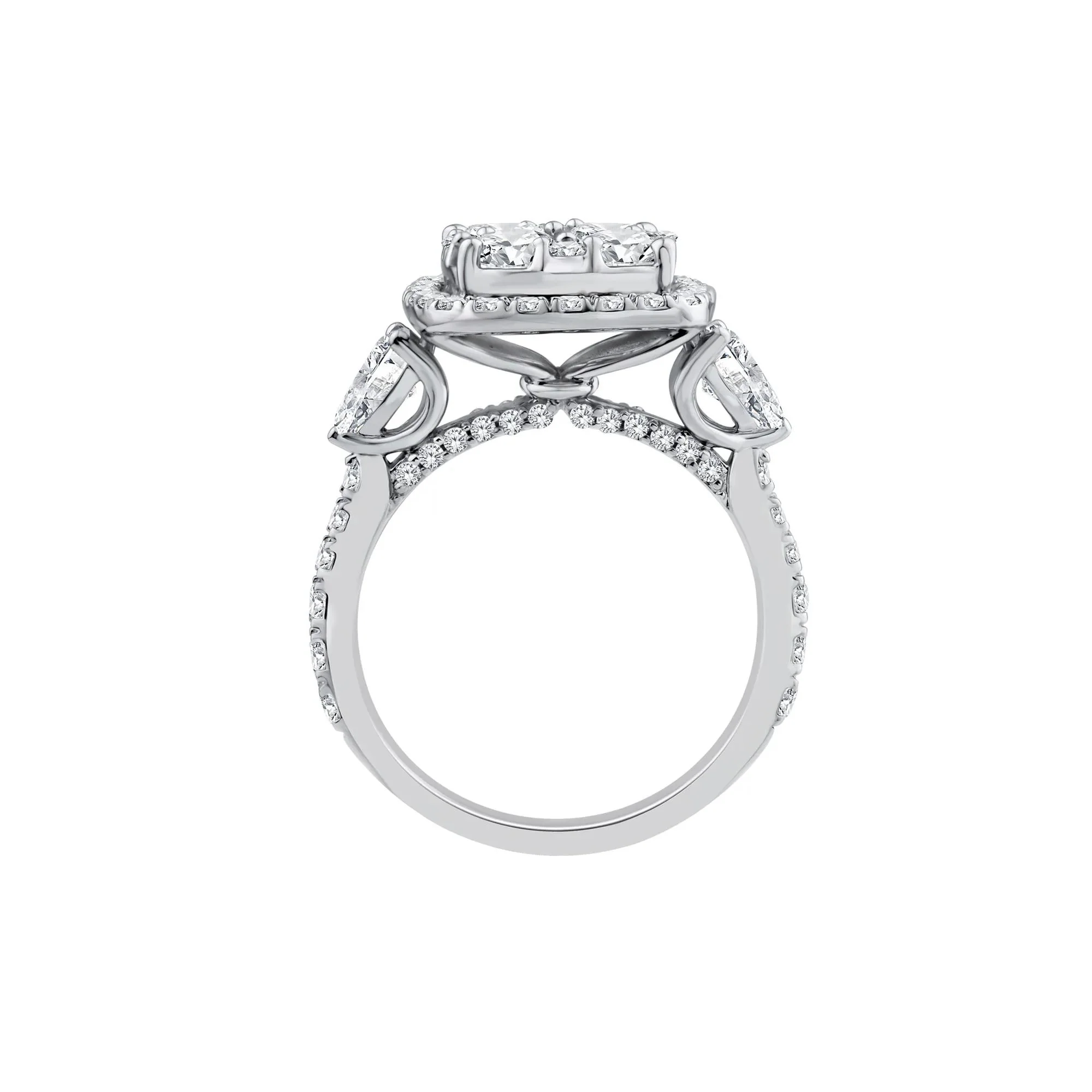 3 CT. Tw. Lab Grown Diamond Composite Engagement Ring 10K White Gold Size 7 - Image 2