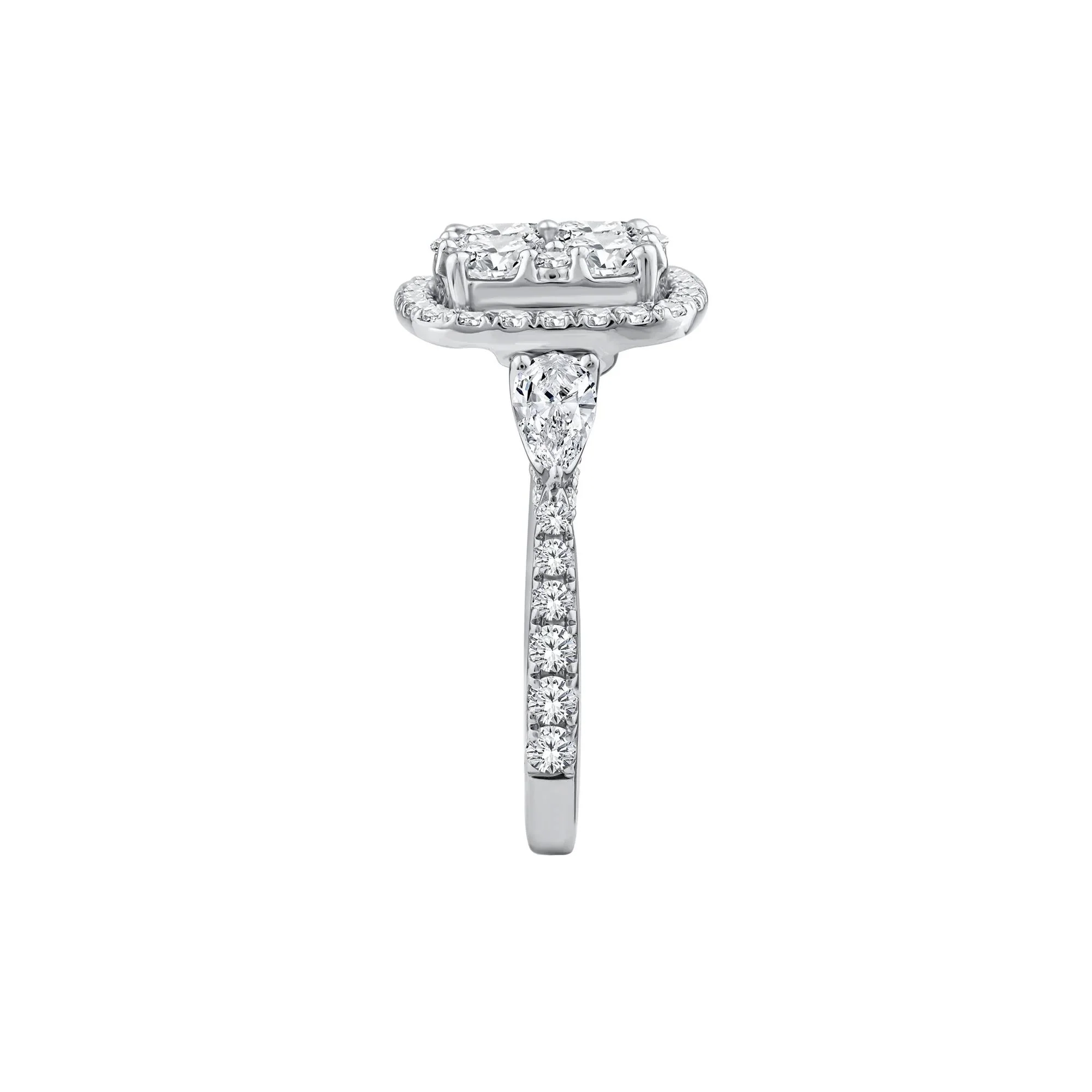 3 CT. Tw. Lab Grown Diamond Composite Engagement Ring 10K White Gold Size 7.5 - Image 3