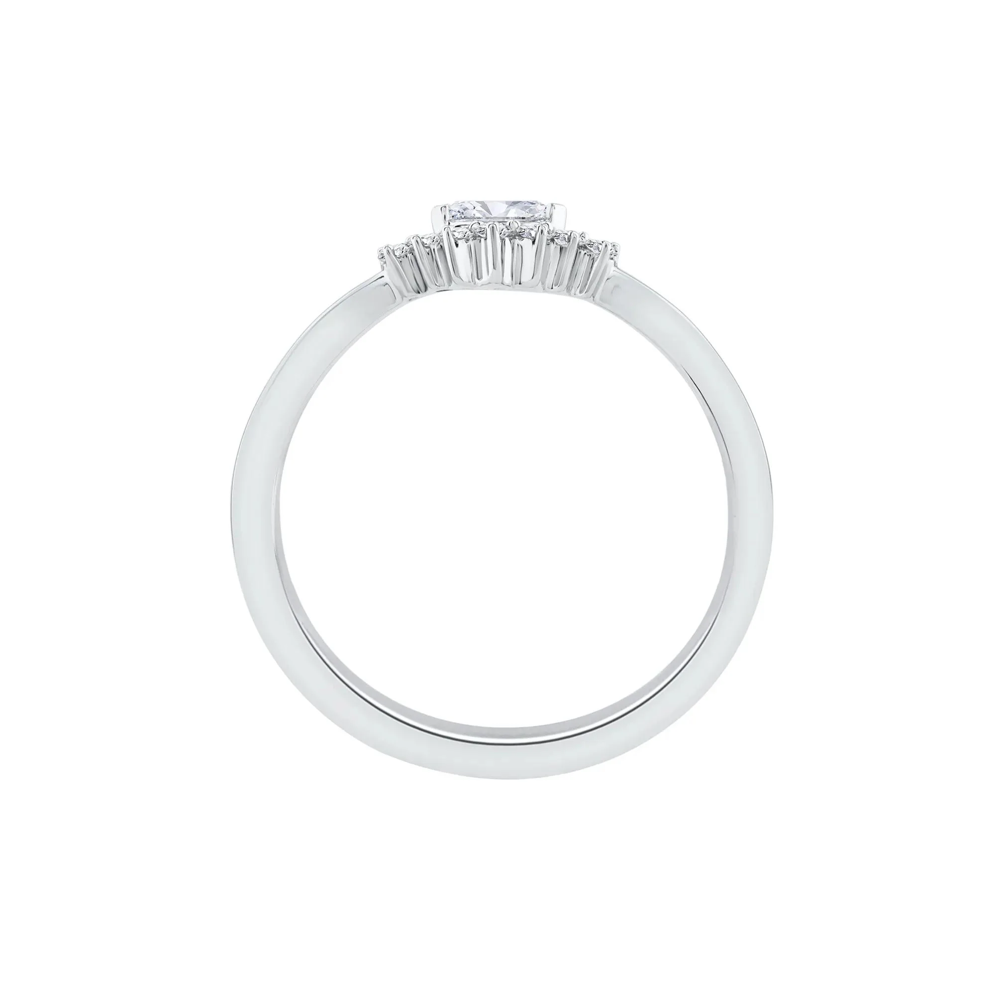 1/7 CT. Tw. Diamond and Blue Sapphire Ring 10K White Gold Round Brilliant Cut Size 9 1.5mm - Image 3