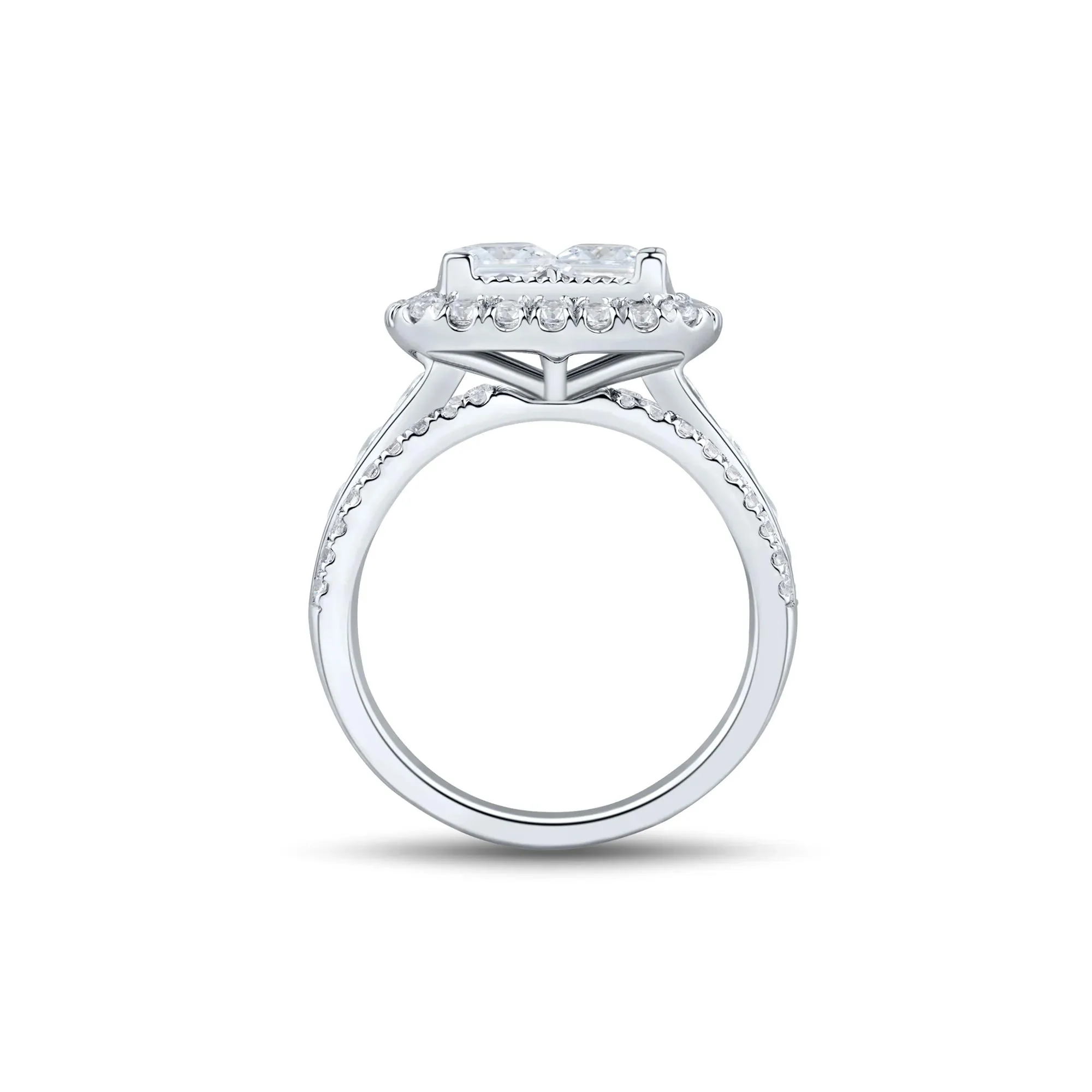 3 CT. Tw. Lab Grown Diamond Composite Engagement Ring 10K White Gold Size 6 1.5mm - Image 3