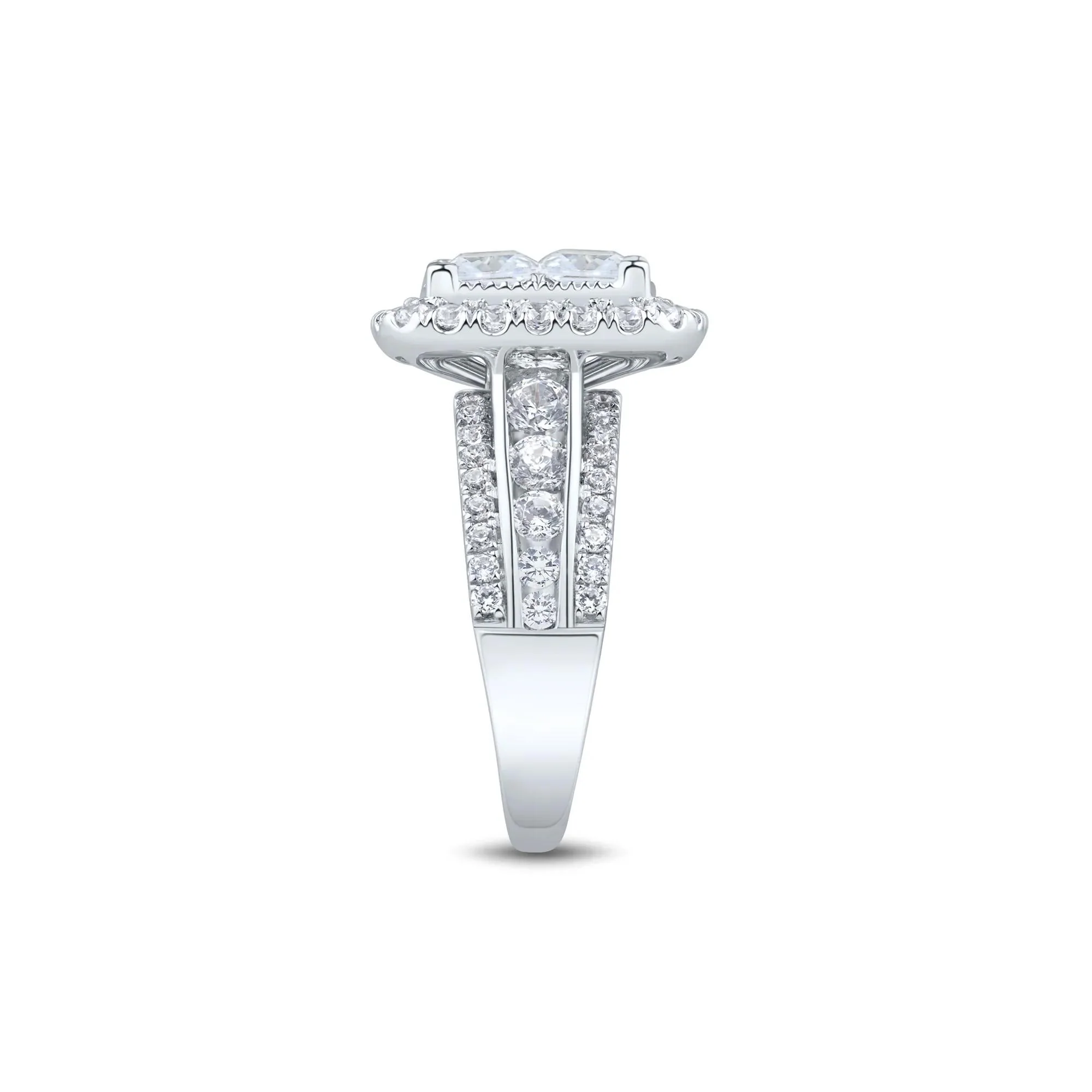 3 CT. Tw. Lab Grown Diamond Composite Engagement Ring 10K White Gold Size 8.5 1.5mm - Image 2