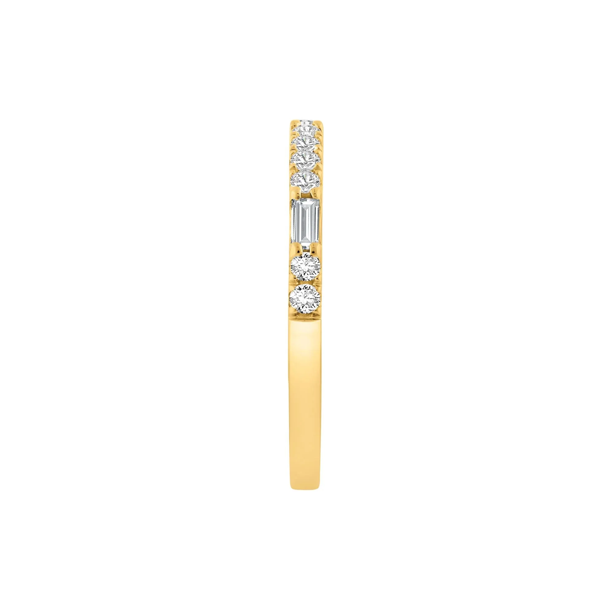 1/3 CT. Tw. Lab Grown Diamond Stack Band Ring 10K Yellow Gold Round Brilliant Cut Size 8 - Image 3