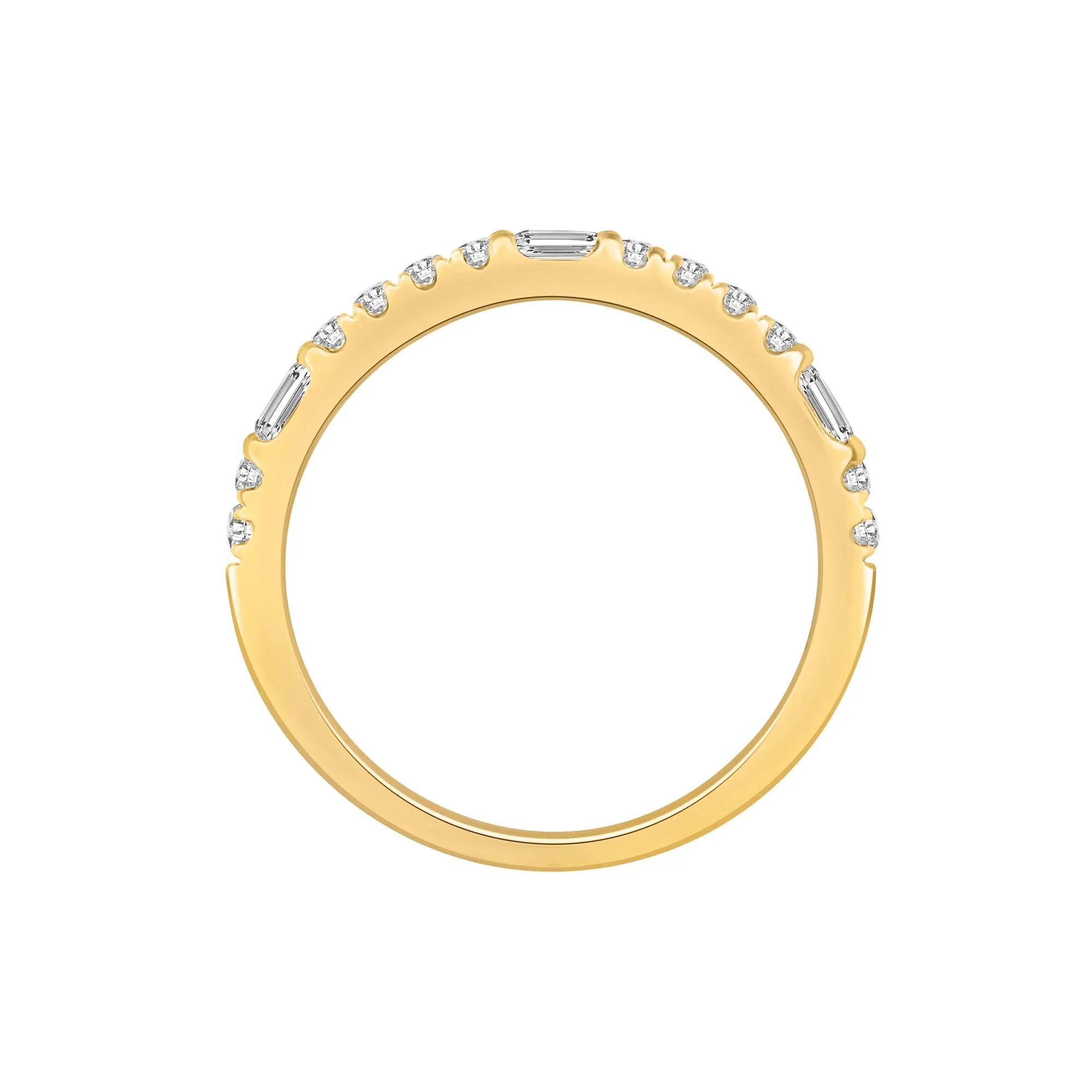 1/3 CT. Tw. Lab Grown Diamond Stack Band Ring 10K Yellow Gold Round Brilliant Cut Size 8.5 - Image 2