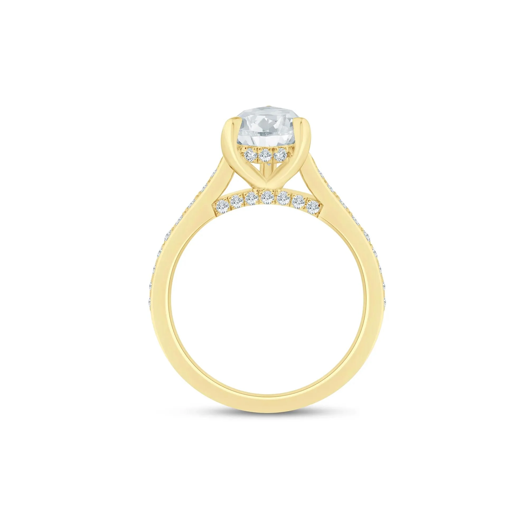 7/8 CT. Tw. Lab Grown Diamond Pear-Shaped Engagement Ring 14K Yellow Gold (2-) Size 7.5 1.5mm - Image 2