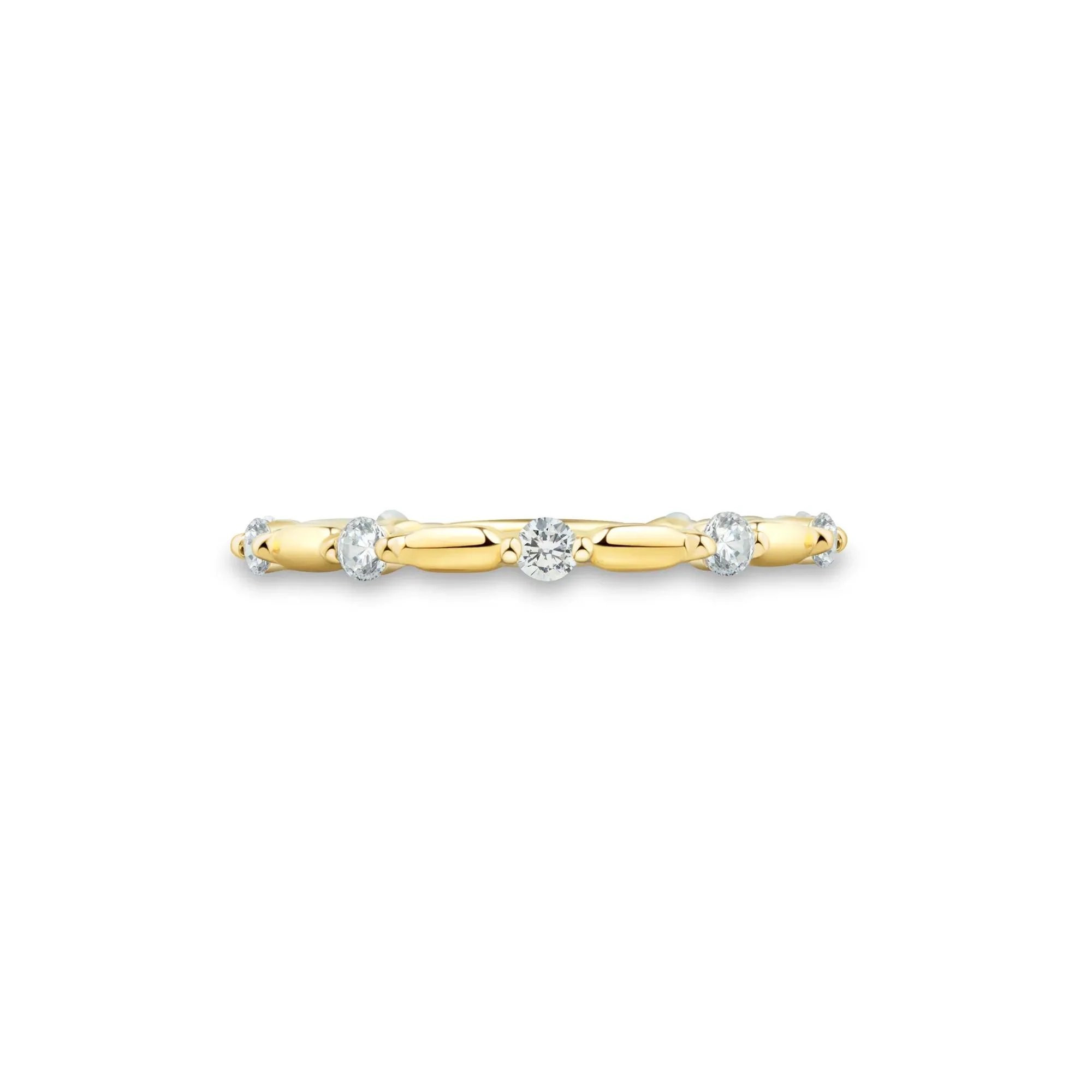 1/3 CT. Tw. Lab Grown Diamond Bamboo Band Ring 10K Yellow Gold Size 6.5 1.5mm