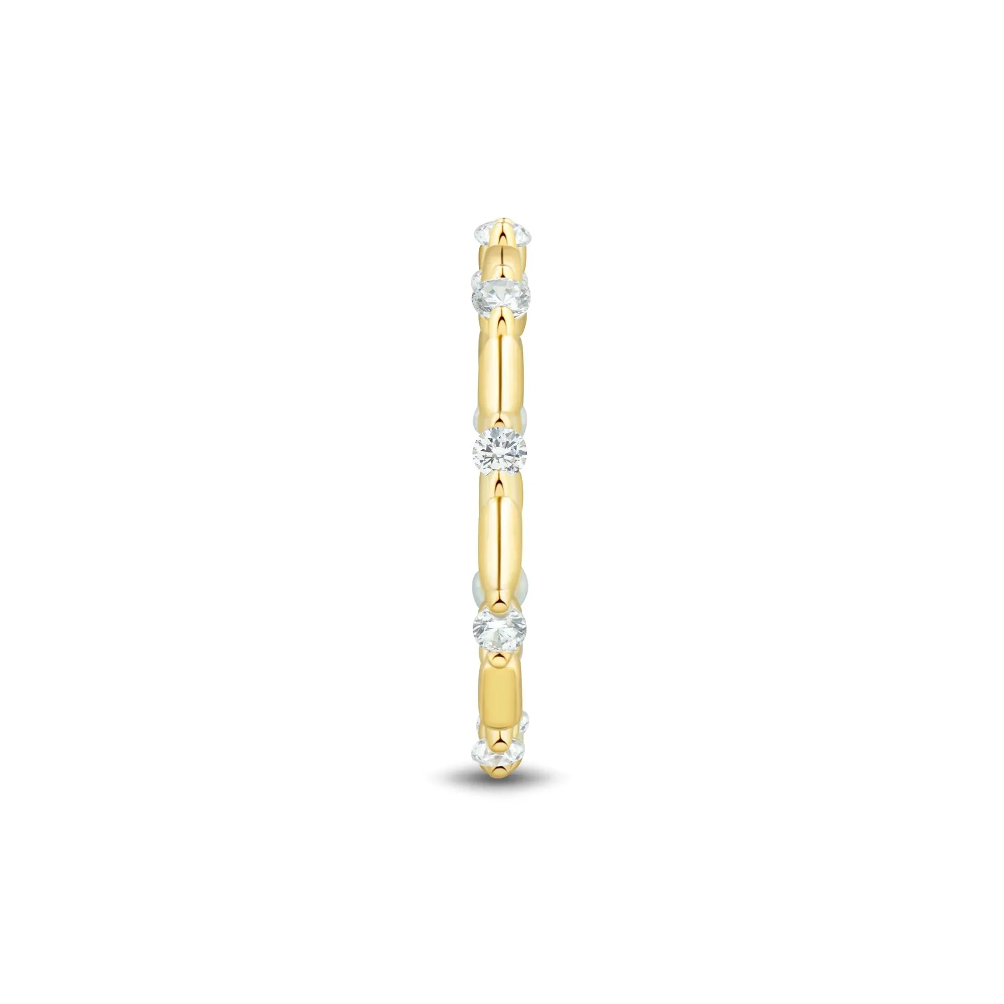 1/3 CT. Tw. Lab Grown Diamond Bamboo Band Ring 10K Yellow Gold Size 9 1.5mm - Image 3