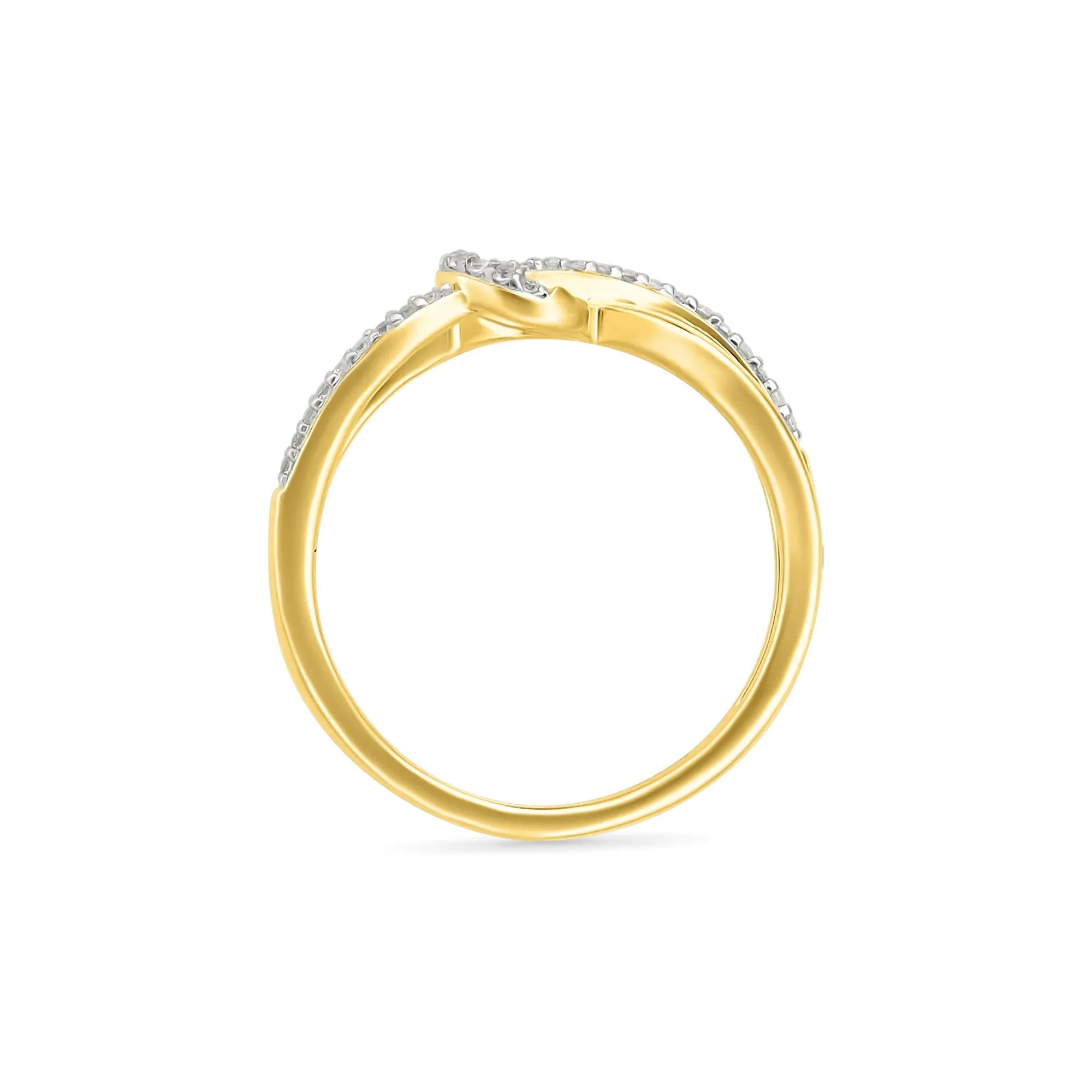 1/8 CT. Tw. Diamond Knot Ring 10K Yellow Gold Size 6 2mm