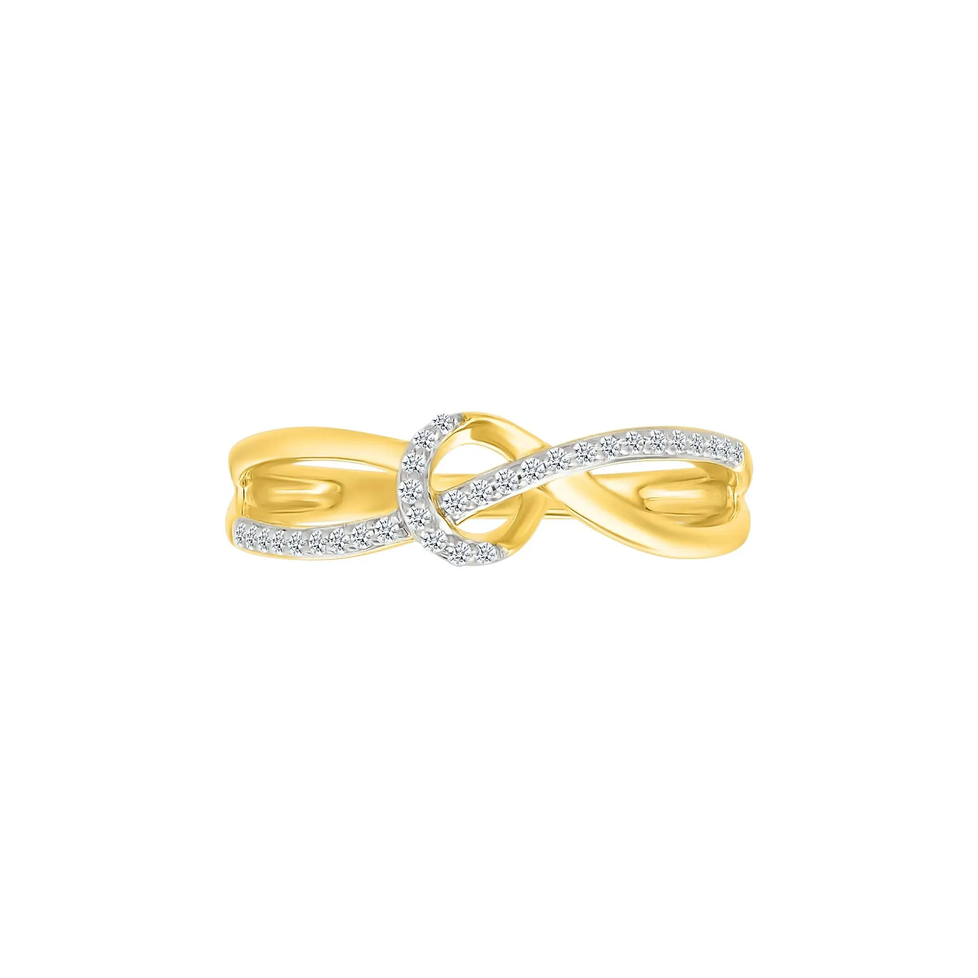 1/8 CT. Tw. Diamond Knot Ring 10K Yellow Gold Size 6.5 2mm - Image 3