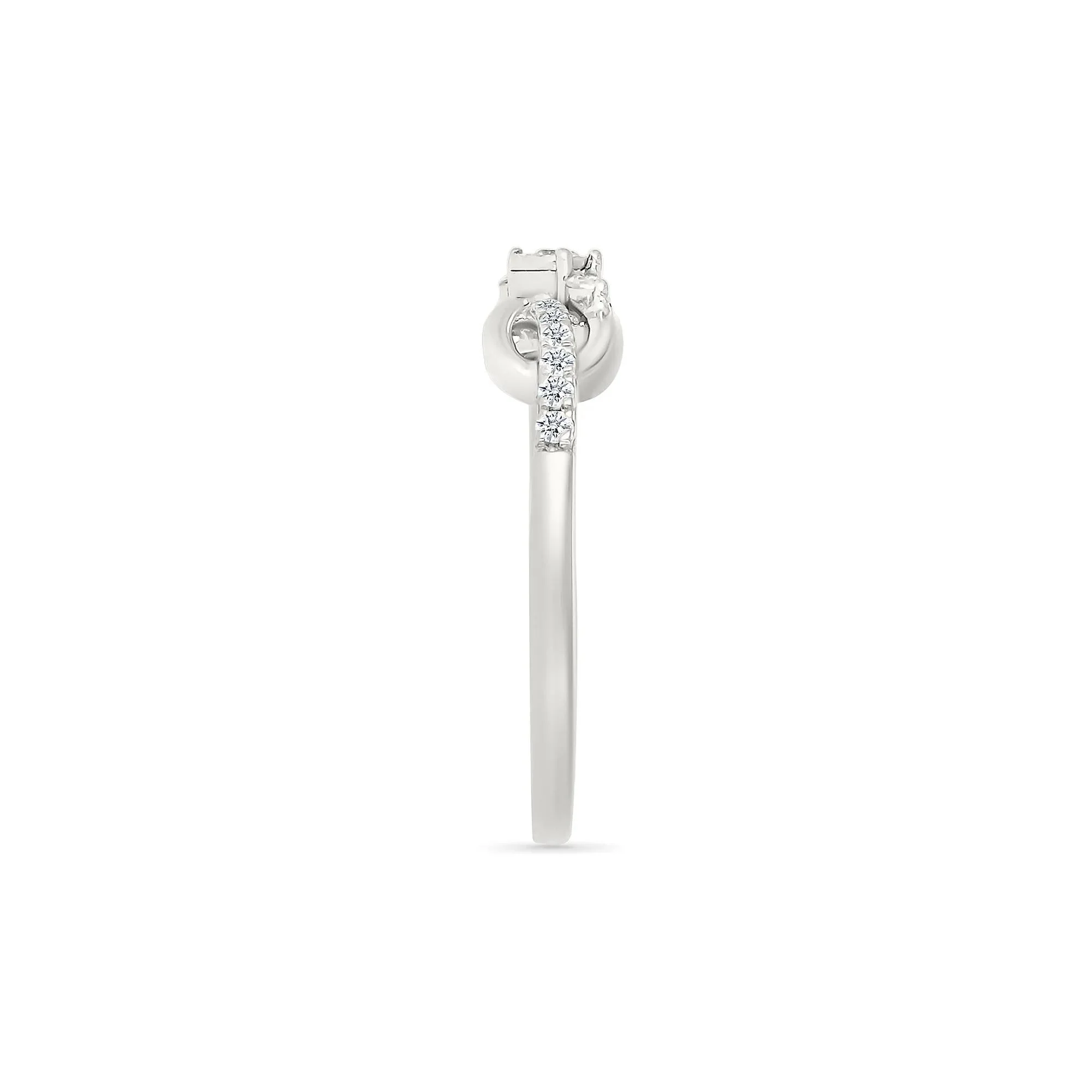 Diamond Accent Infinity Knot Ring .925 Sterling Silver Round Brilliant Cut White Size 6 2mm - Image 2