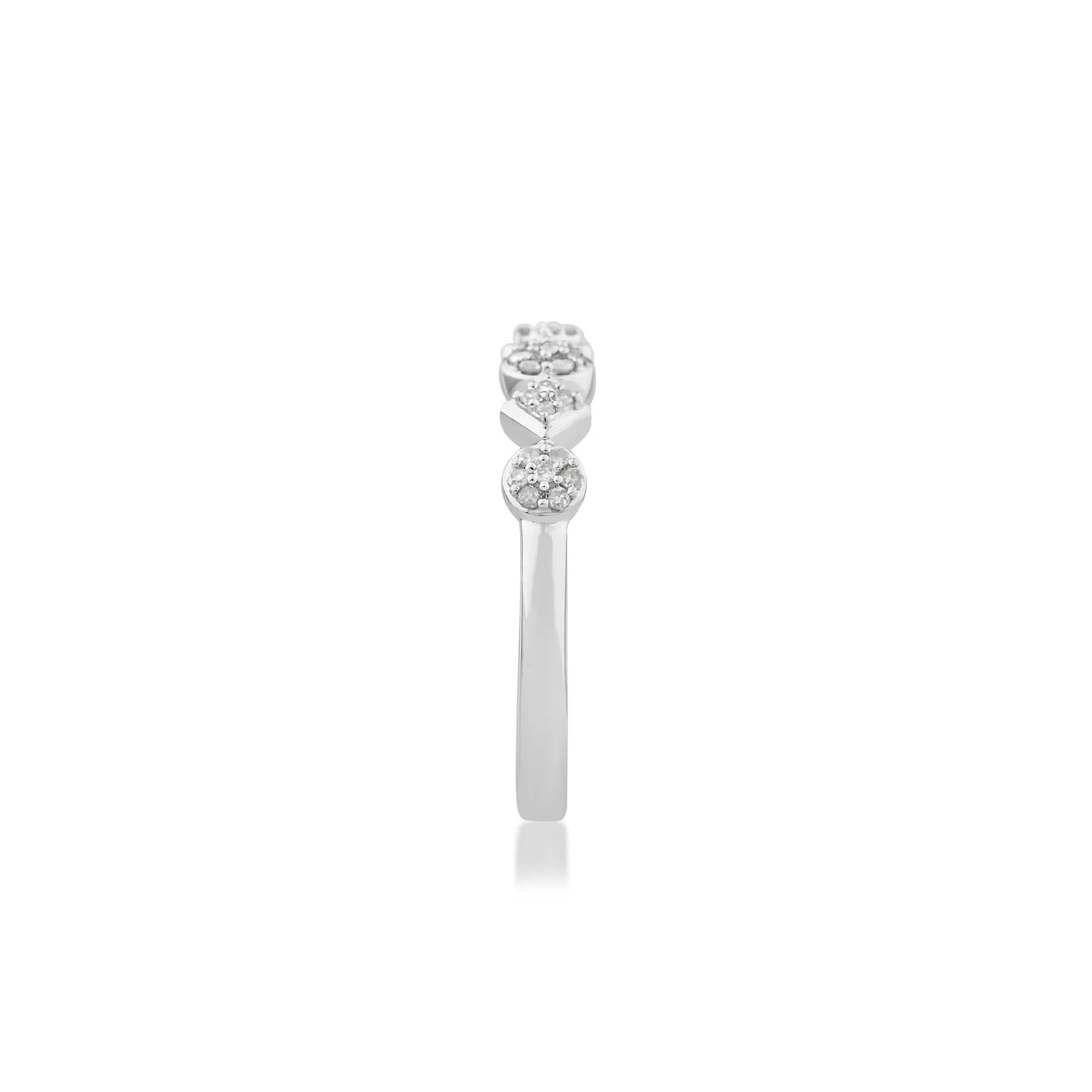 1/7 CT. Tw. Diamond Cluster Stack Band Ring 10K White Gold Size 10 - Image 3